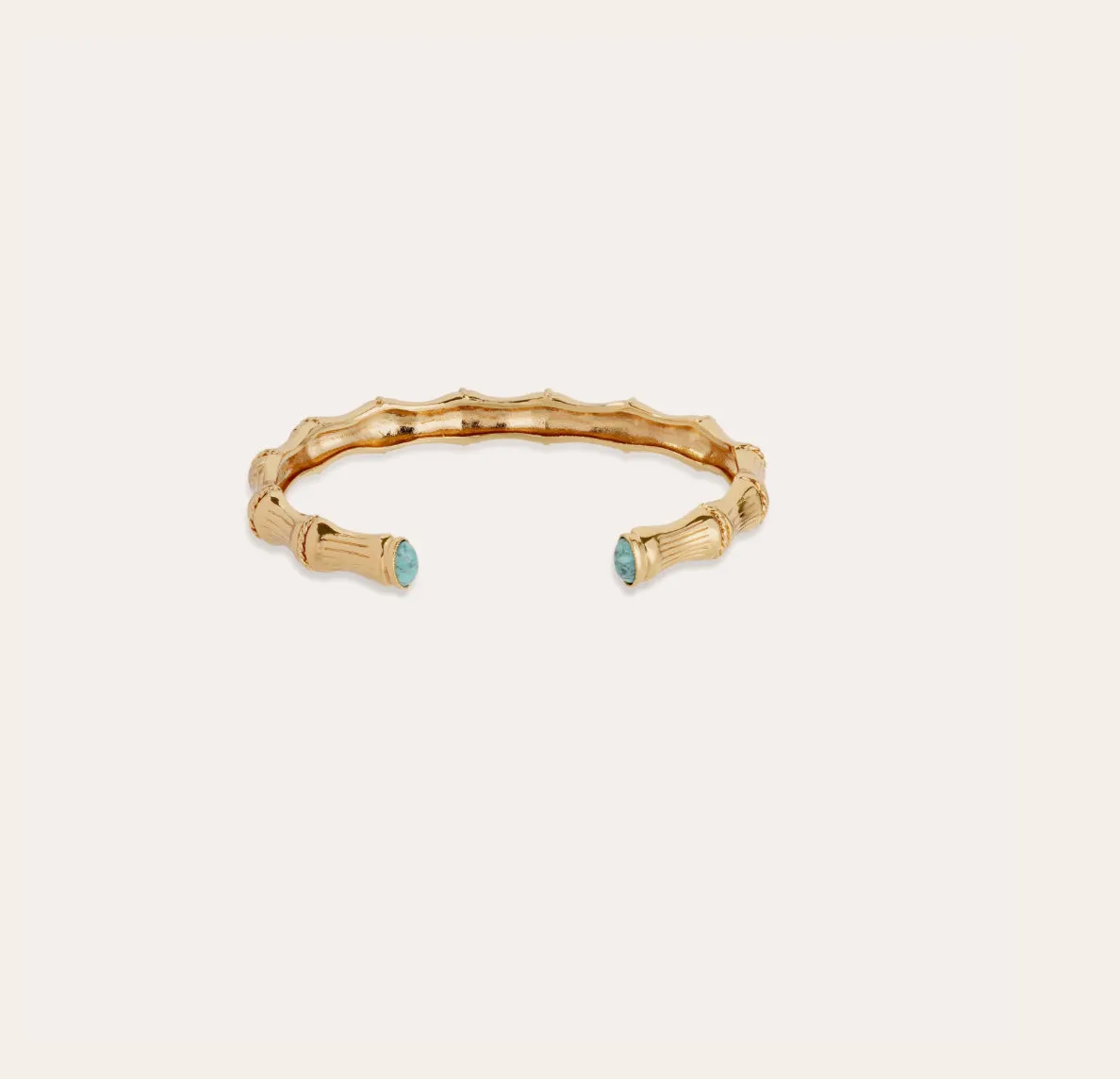 Bambou Jonc Strass Bracelet Gold hint of silver
