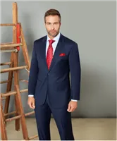 Baroni Solid Blue Suit Modern Fit formal style