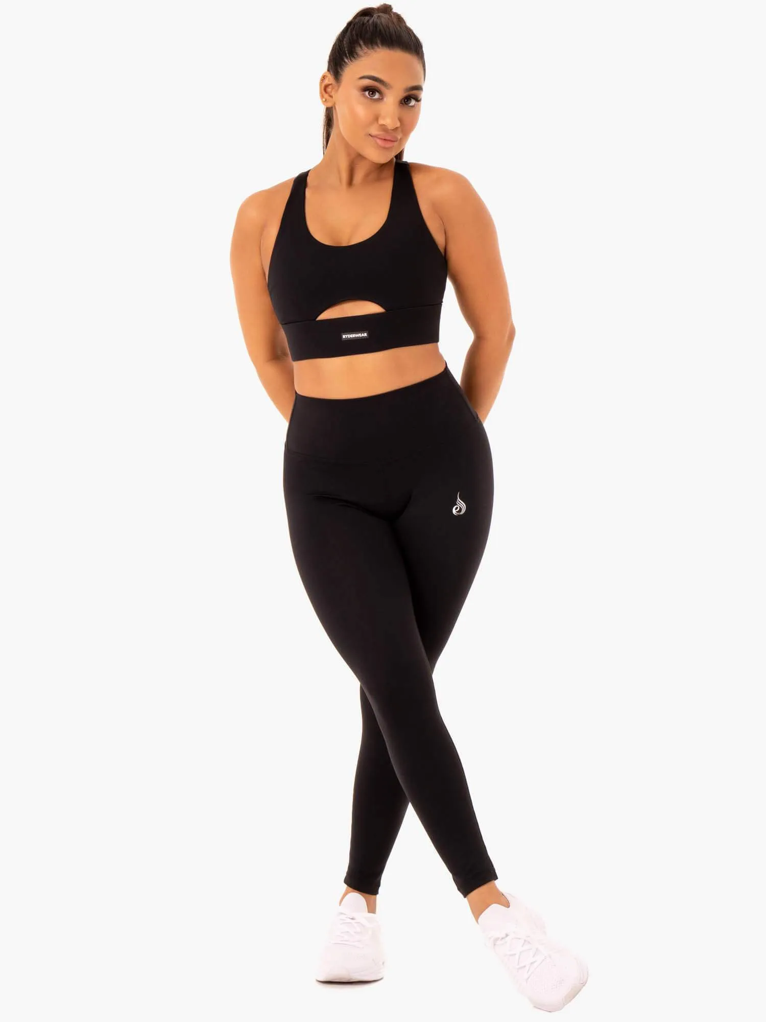 Base Racer Back Sports Bra - Black Style Options