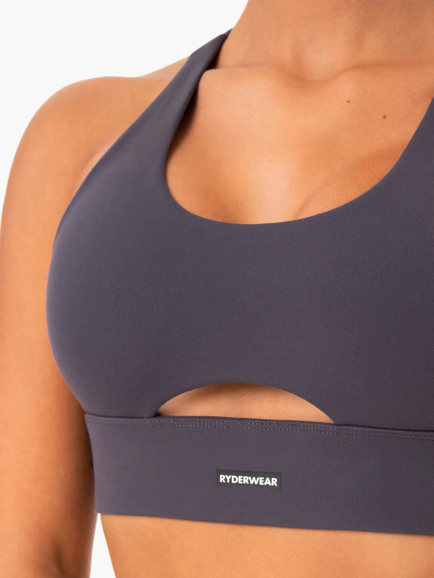 Base Racer Back Sports Bra - Charcoal Style Variety
