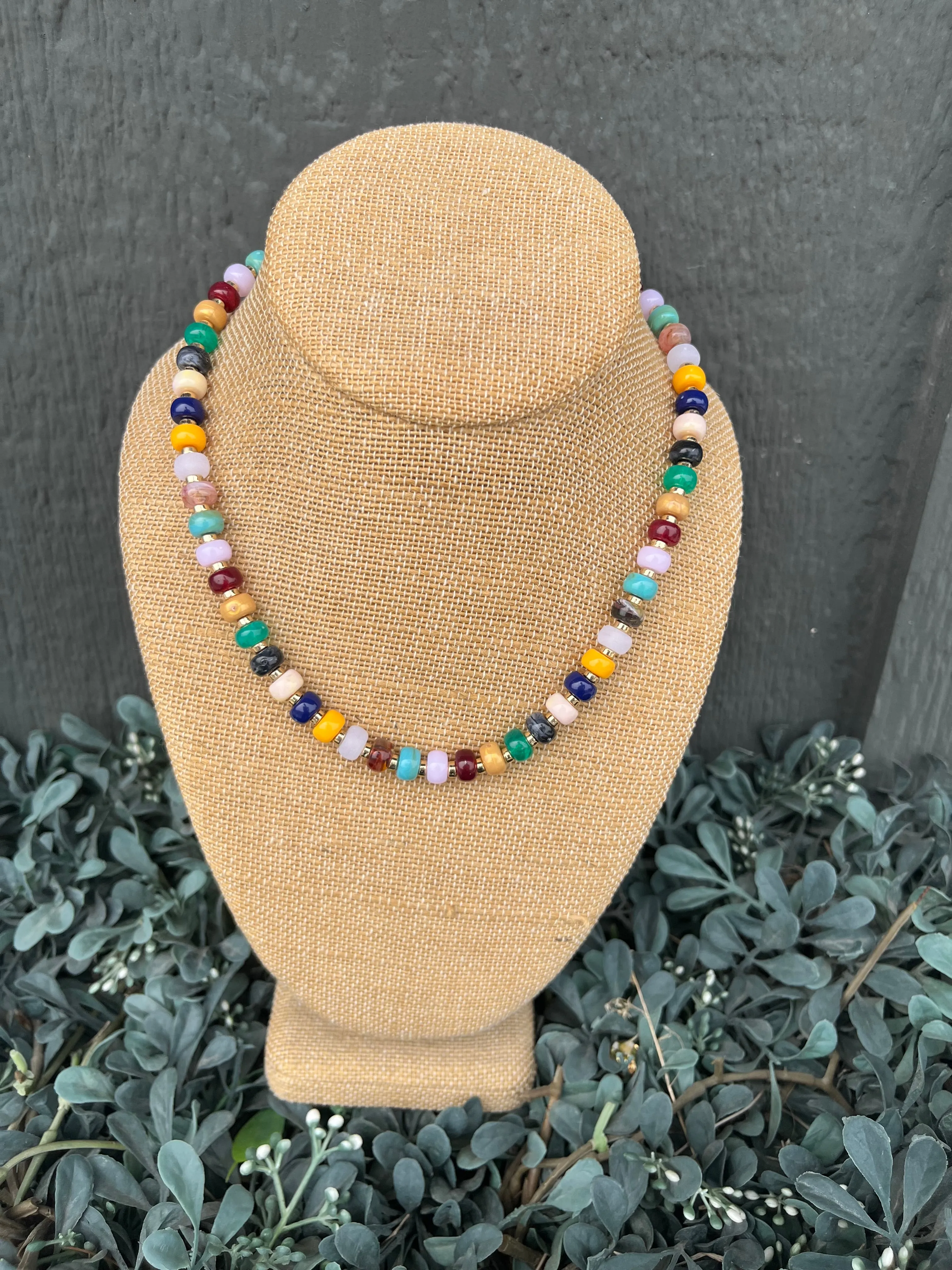 Beaded Mixed Metal Necklace Classic Revival