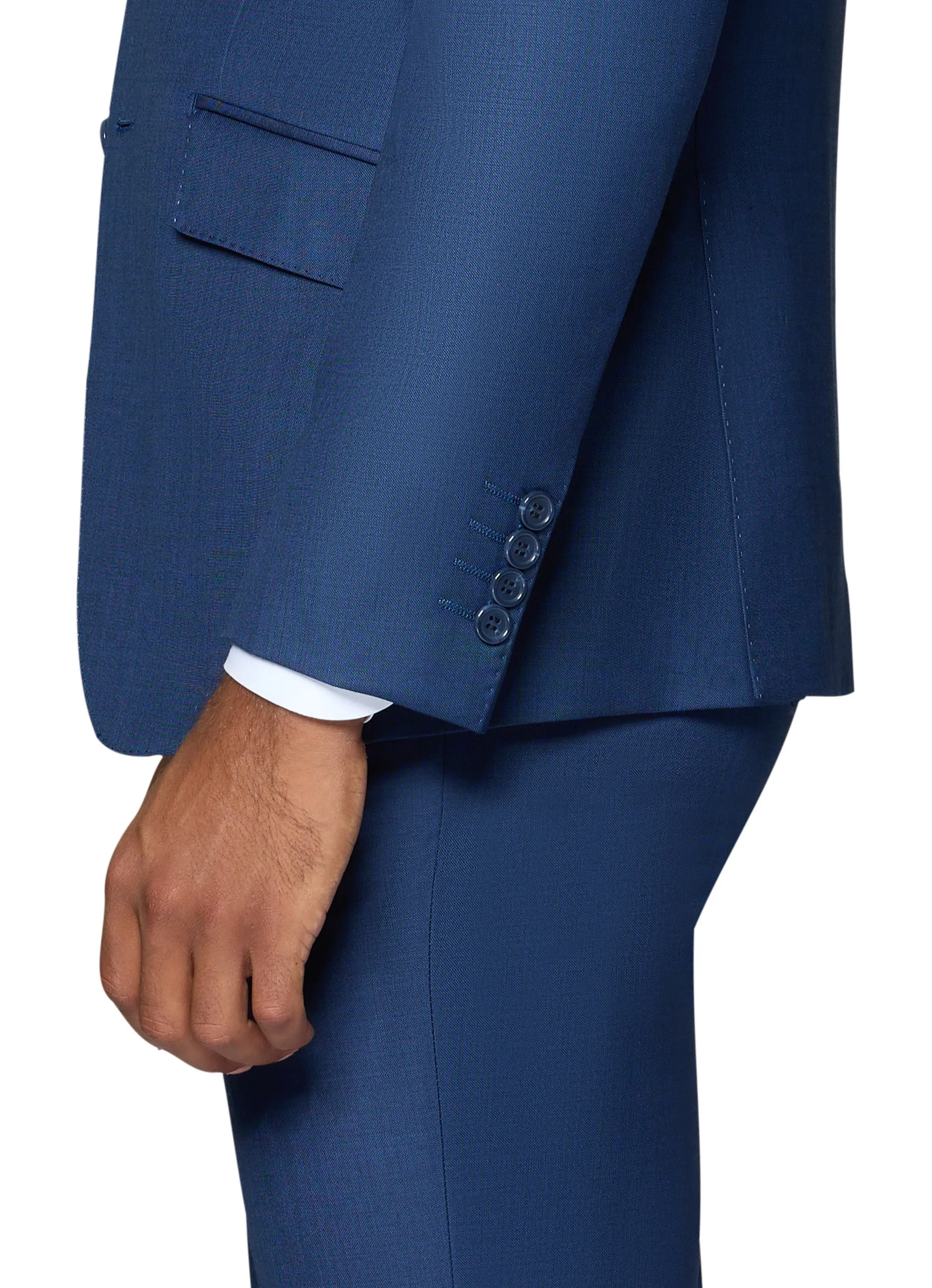 Bergamo Elegant 10015-210 Sharkskin Wool Suit - New Blue luxury wear
