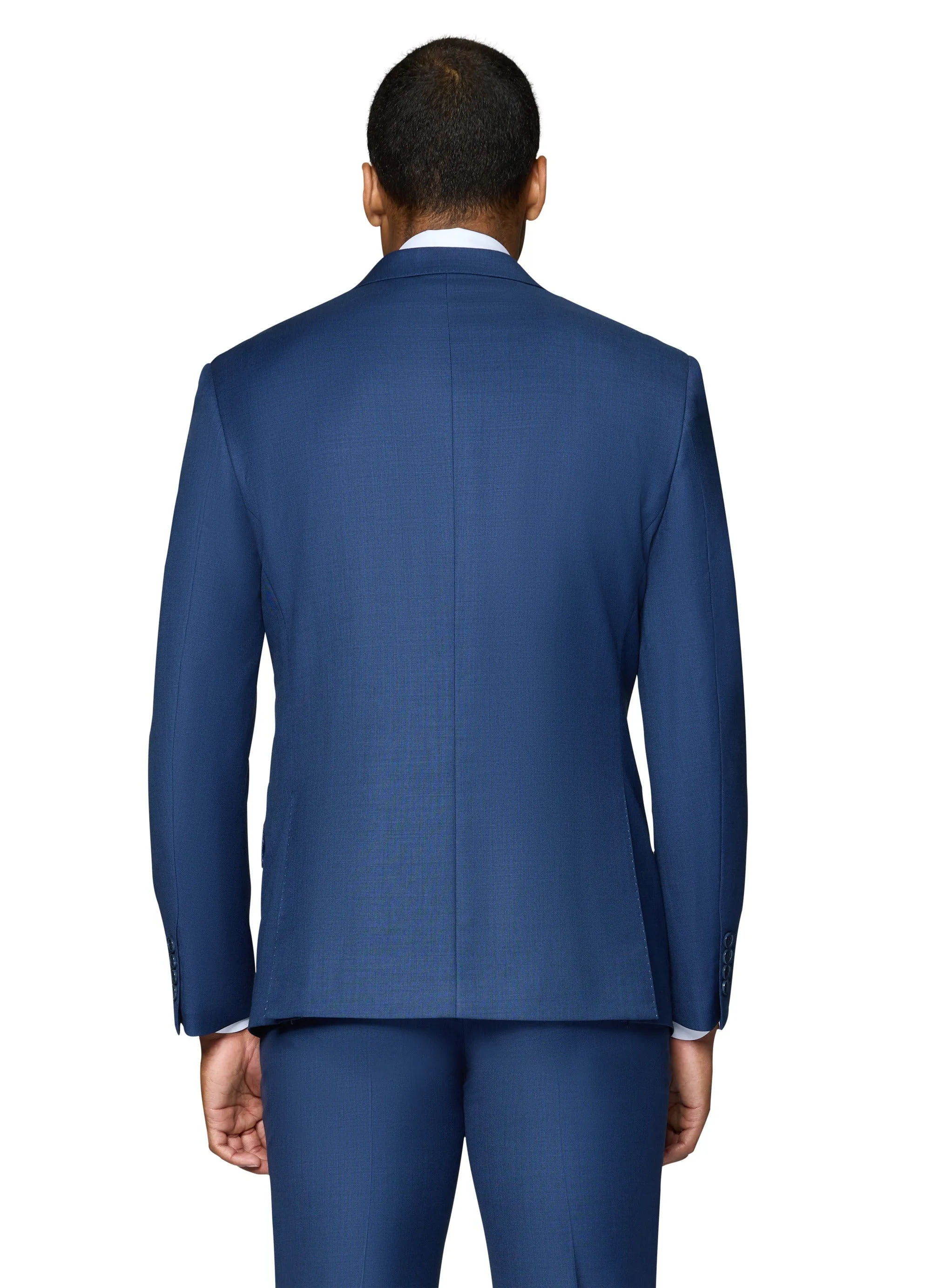 Bergamo Elegant 10015-210 Sharkskin Wool Suit - New Blue style guide