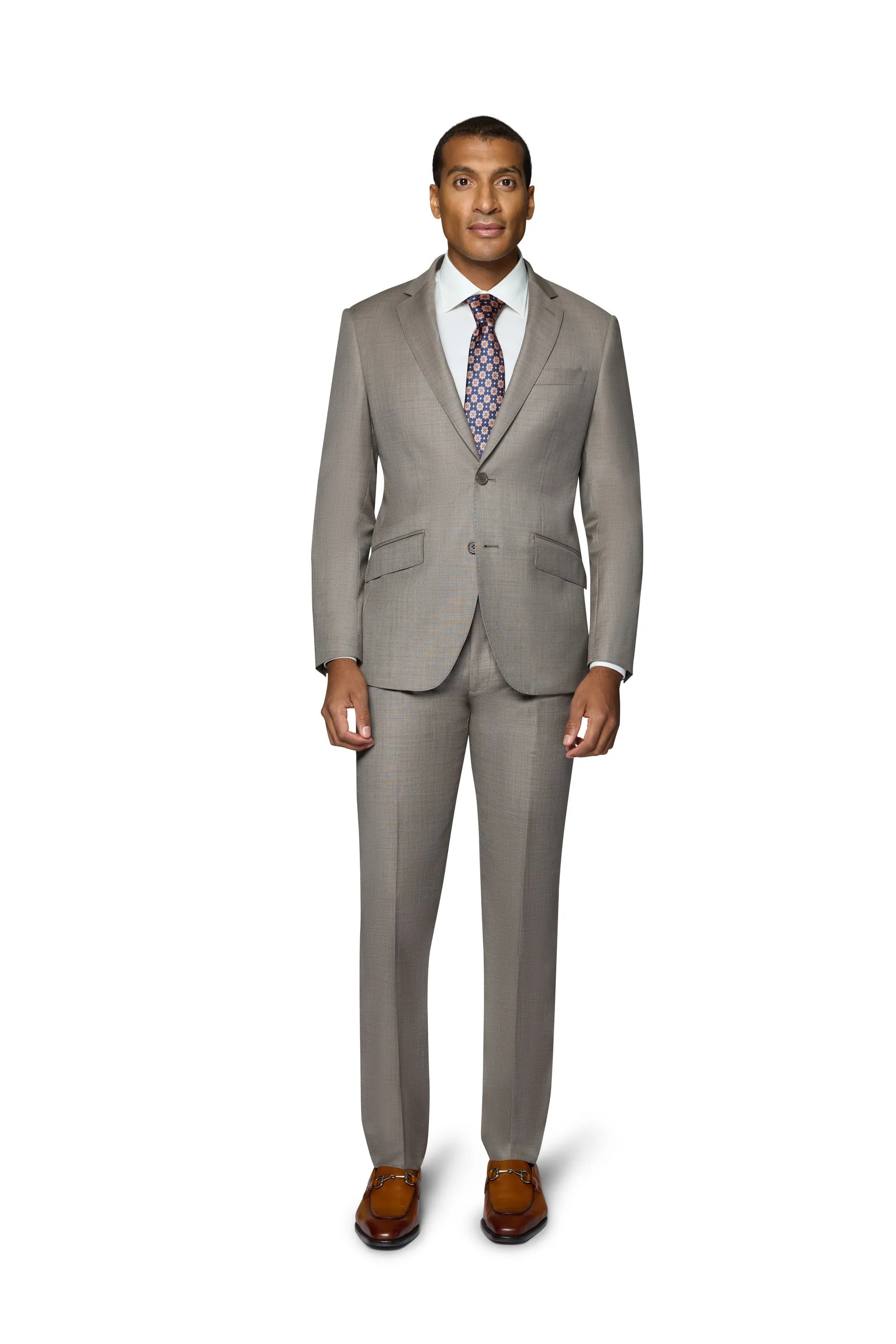 Bergamo Elegant 10015-210 Sharkskin Wool Suit - Tan elegant outfit ideas