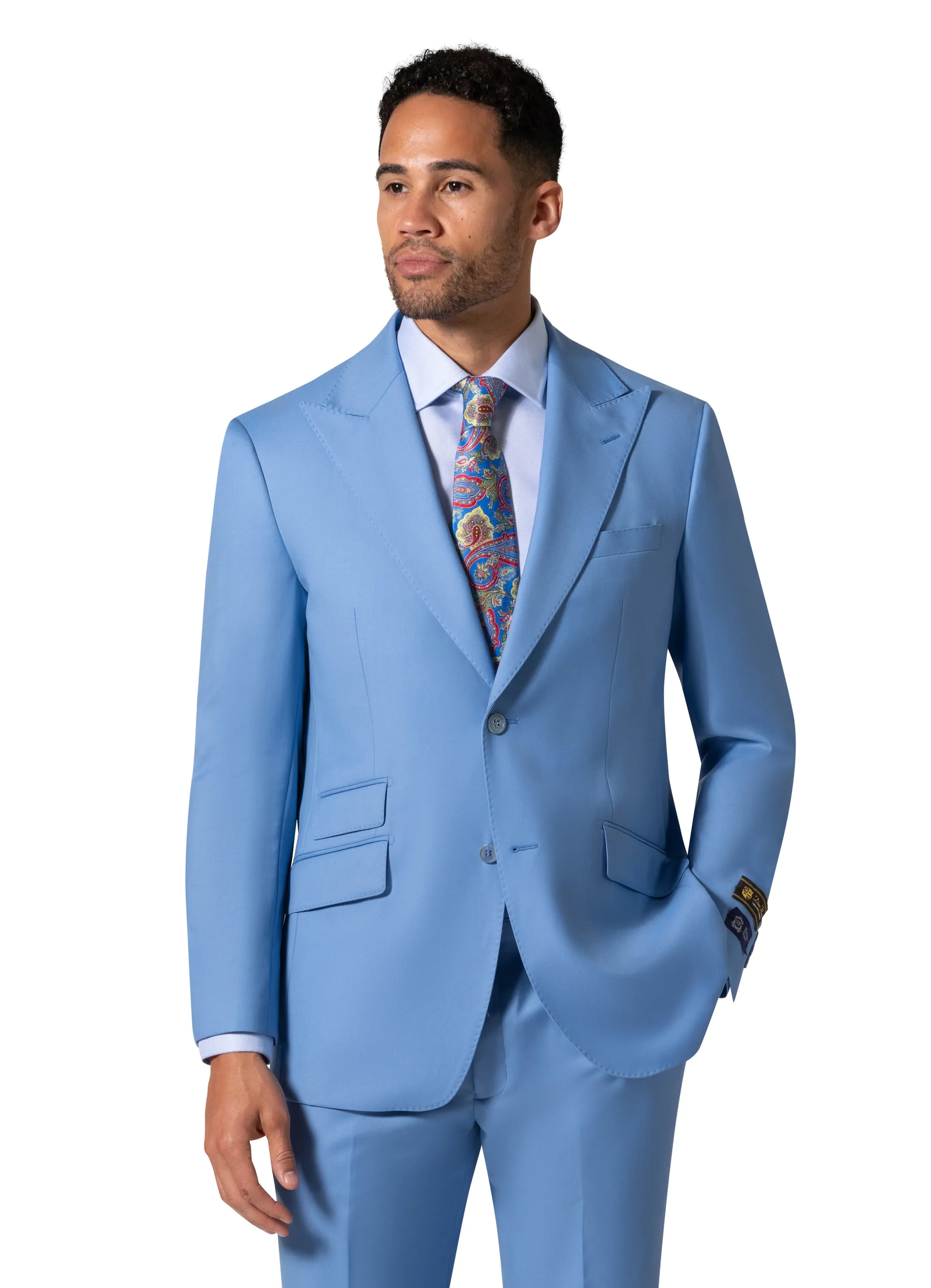 Bergamo Elegant - 10174.001 Wool Suit Modern Peak - Blue official attire