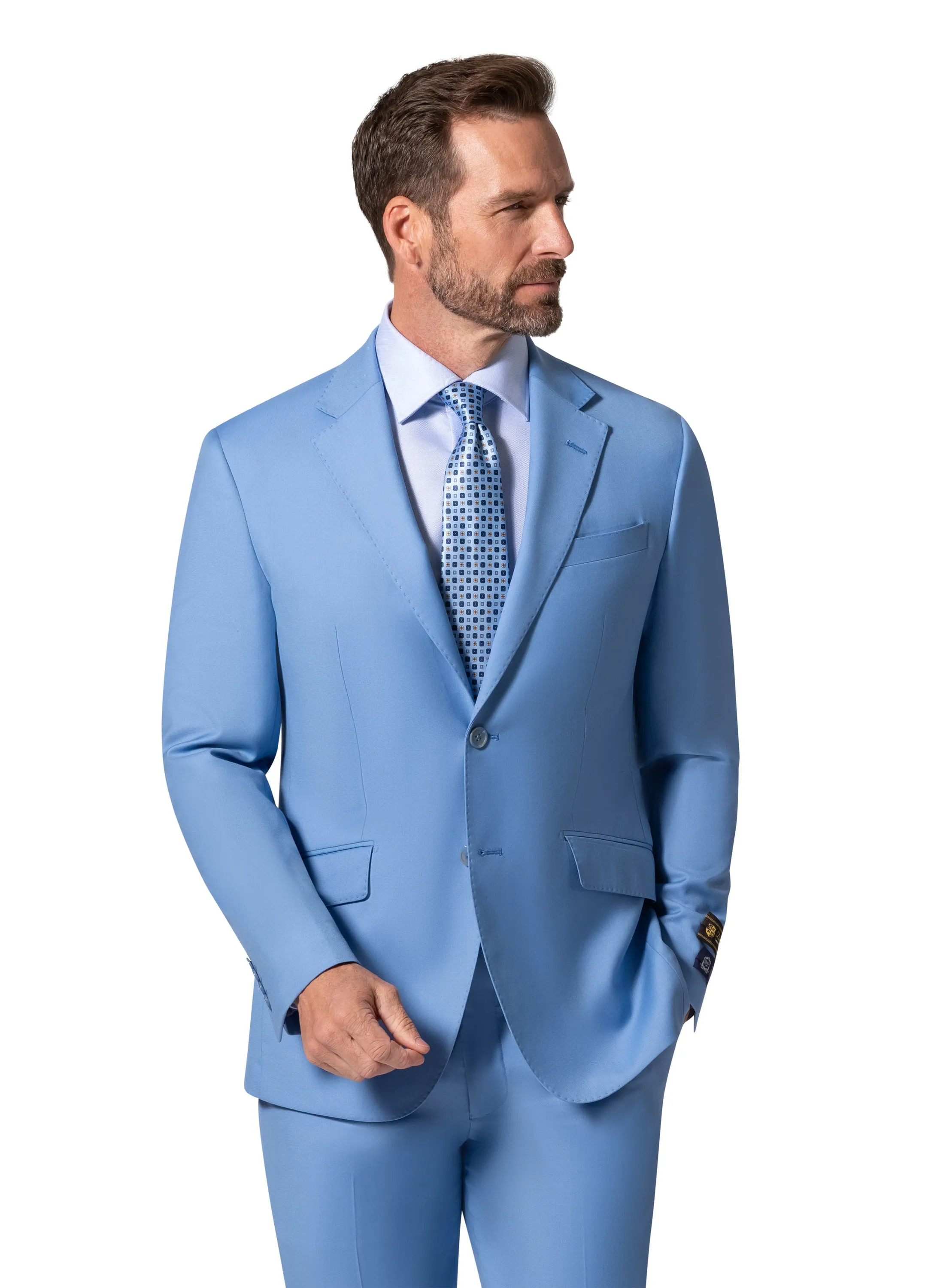 Bergamo Elegant - 10174.001 Wool Suit Slim - Blue premium tailoring