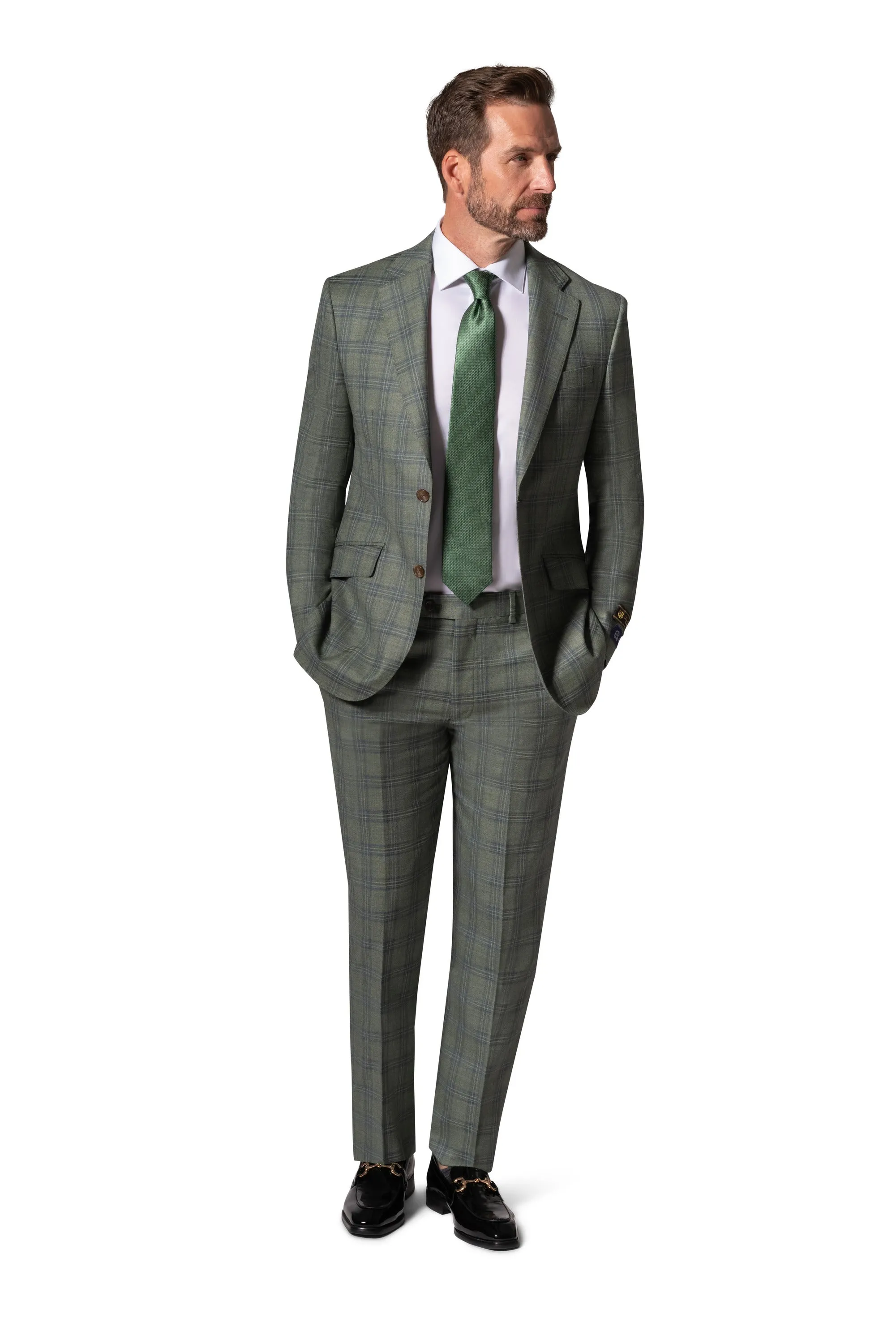 Bergamo Elegant - Faille Wool 10005.4098 S/B Slim Fit Suit trendy look