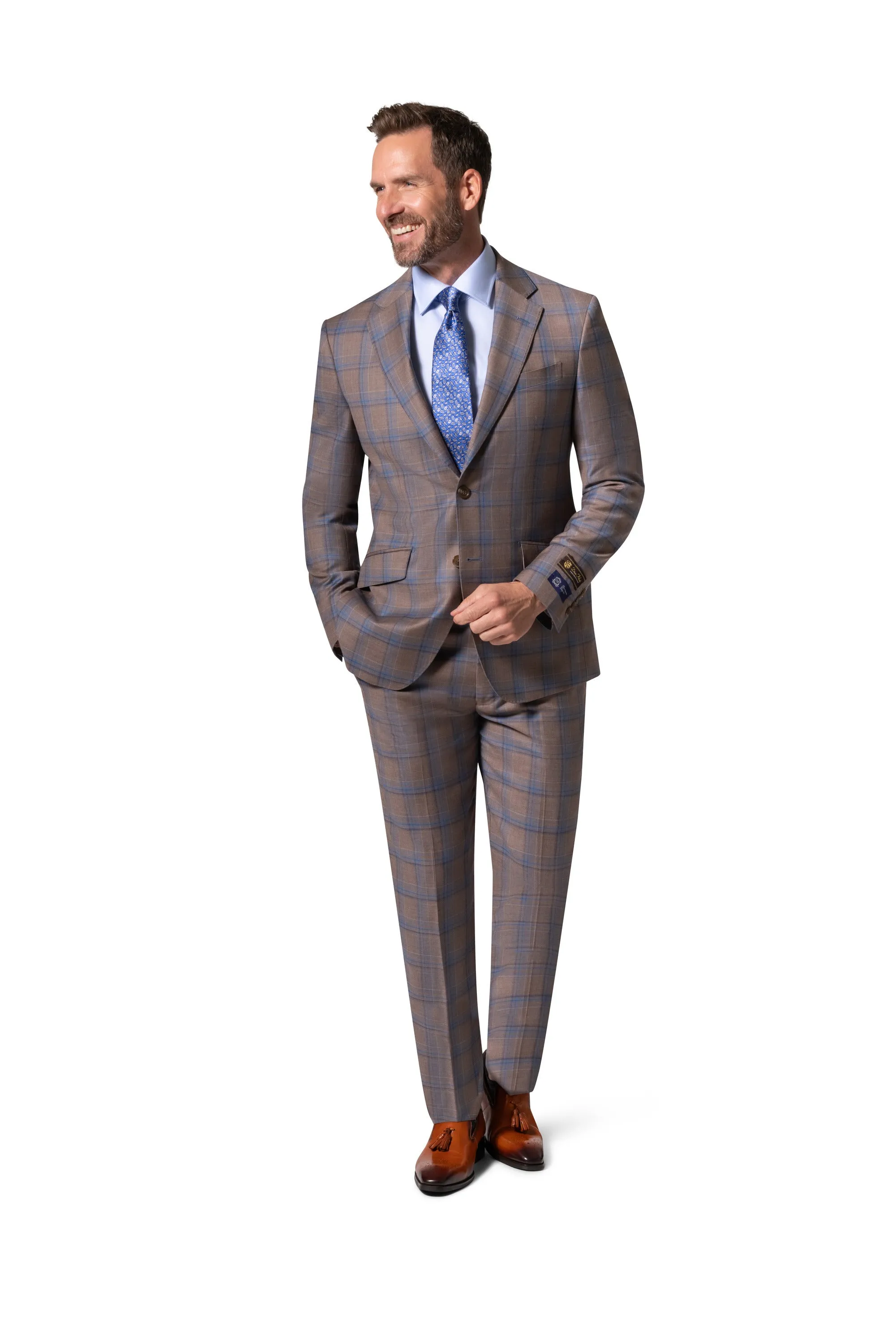 Bergamo Elegant - Faille Wool 10005.4100 S/B Modern Fit Suit stylish appearance