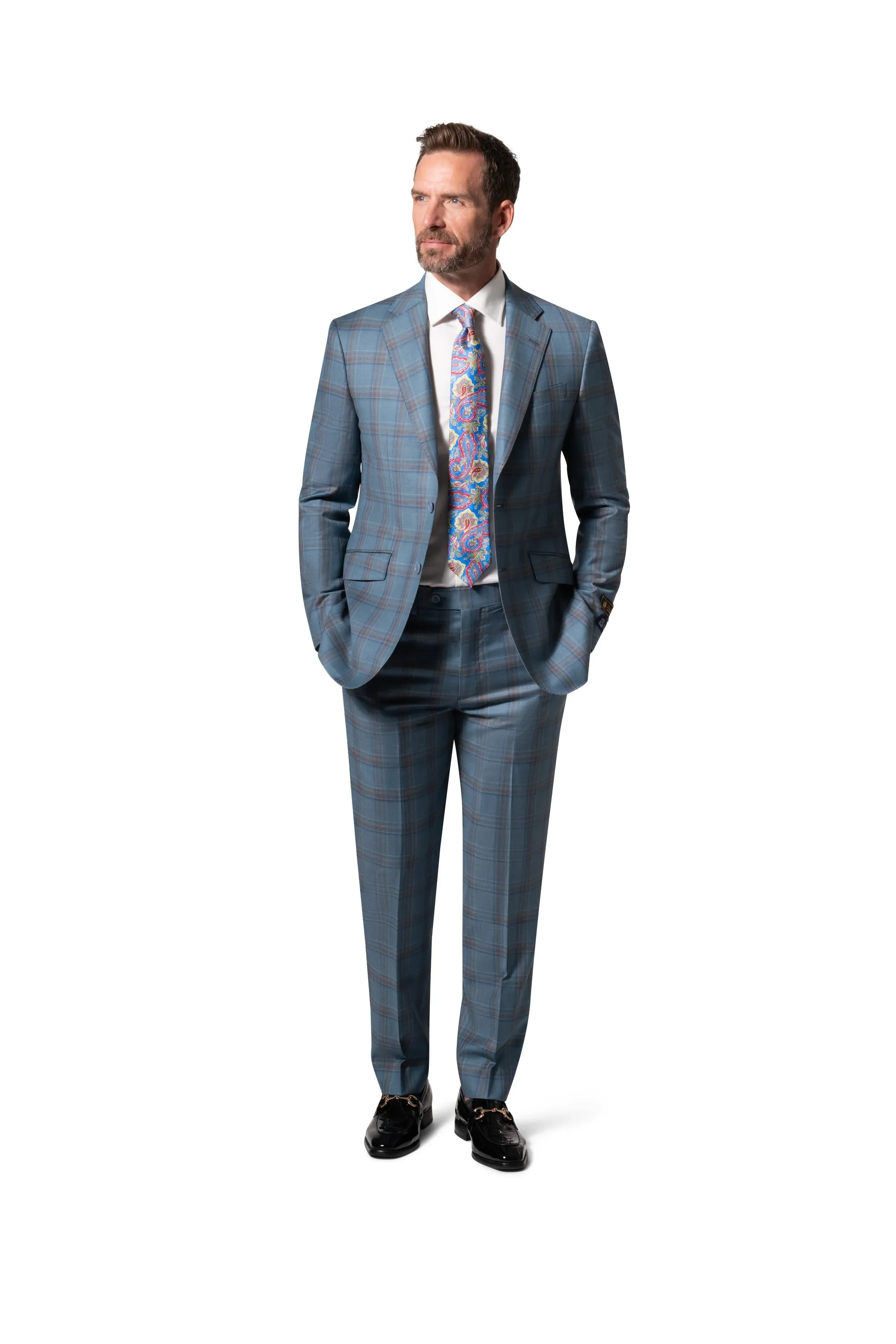 Bergamo Elegant - Faille Wool 10005.4100 S/B Slim Fit Suit classic attire