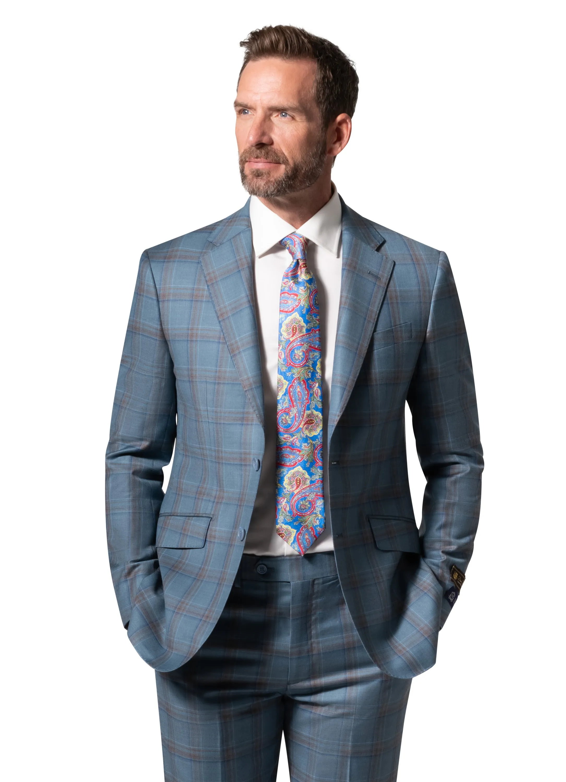 Bergamo Elegant - Faille Wool 10005.4100 S/B Slim Fit Suit sleek ensemble