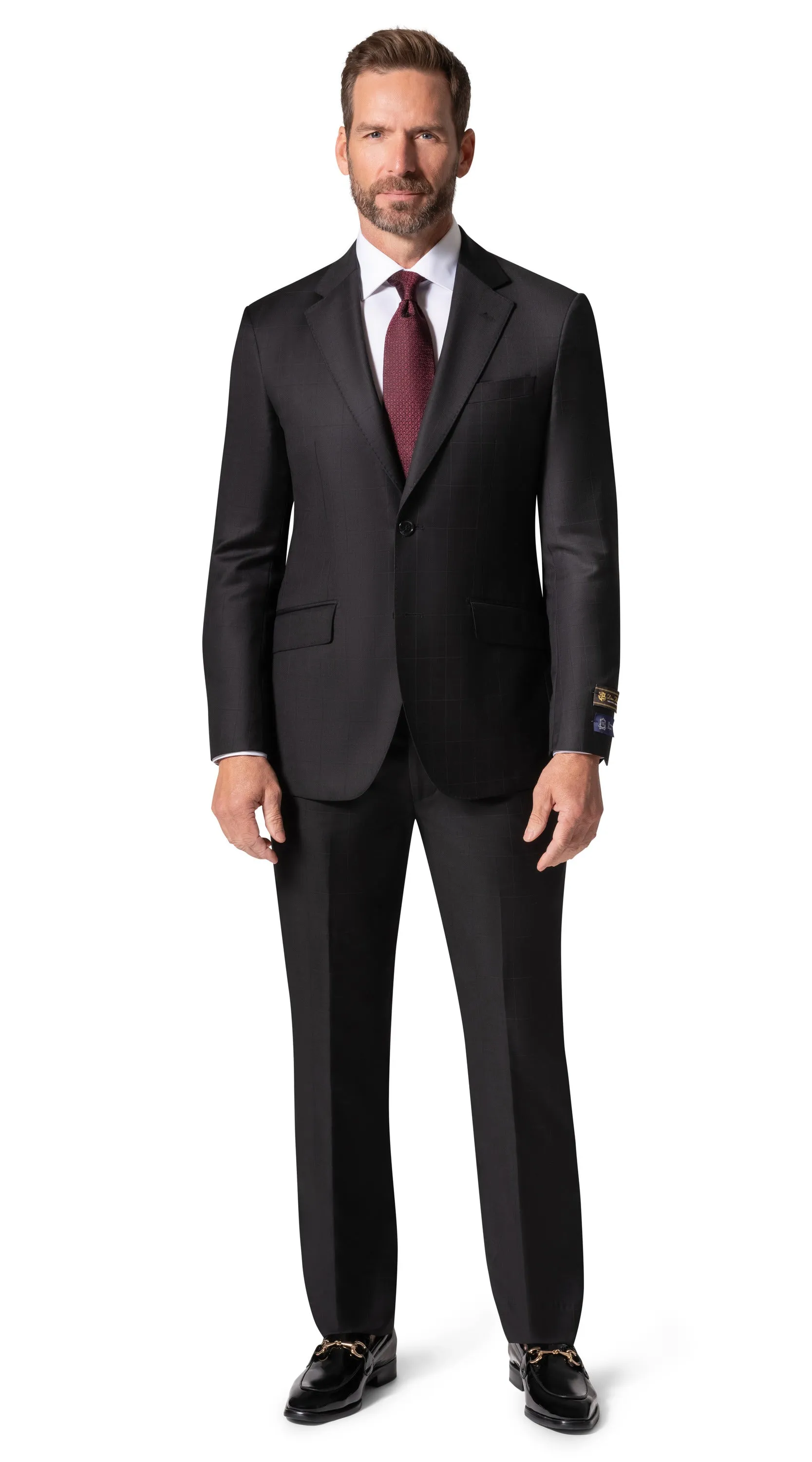 Bergamo Elegant - Faille Wool Solid Suit 10015.200 Modern Fit - Black classic elegance