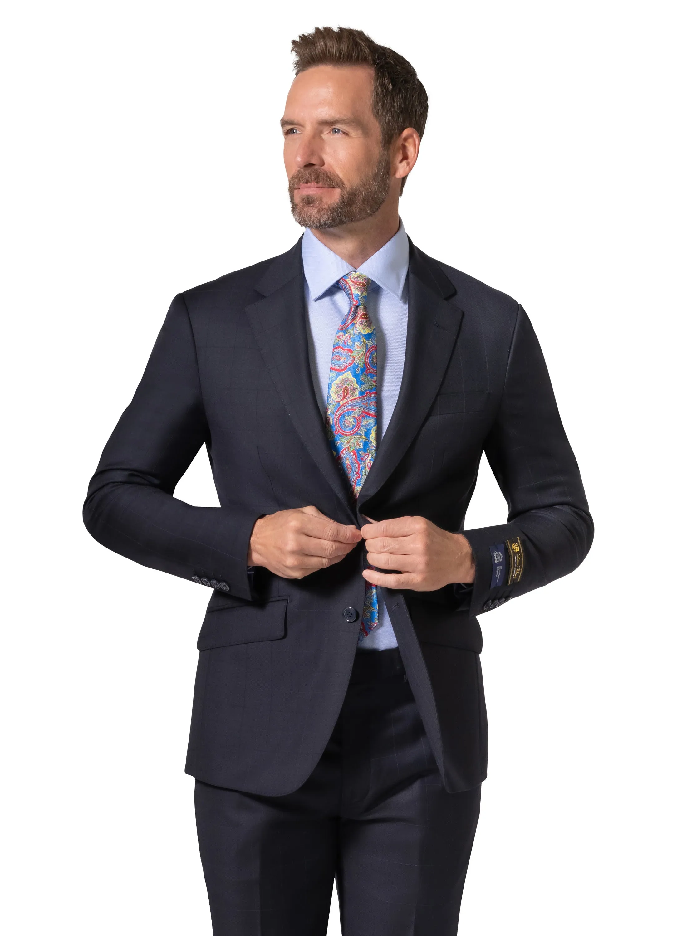 Bergamo Elegant - Faille Wool Solid Suit 10015.200 Modern Fit - Navy wedding season