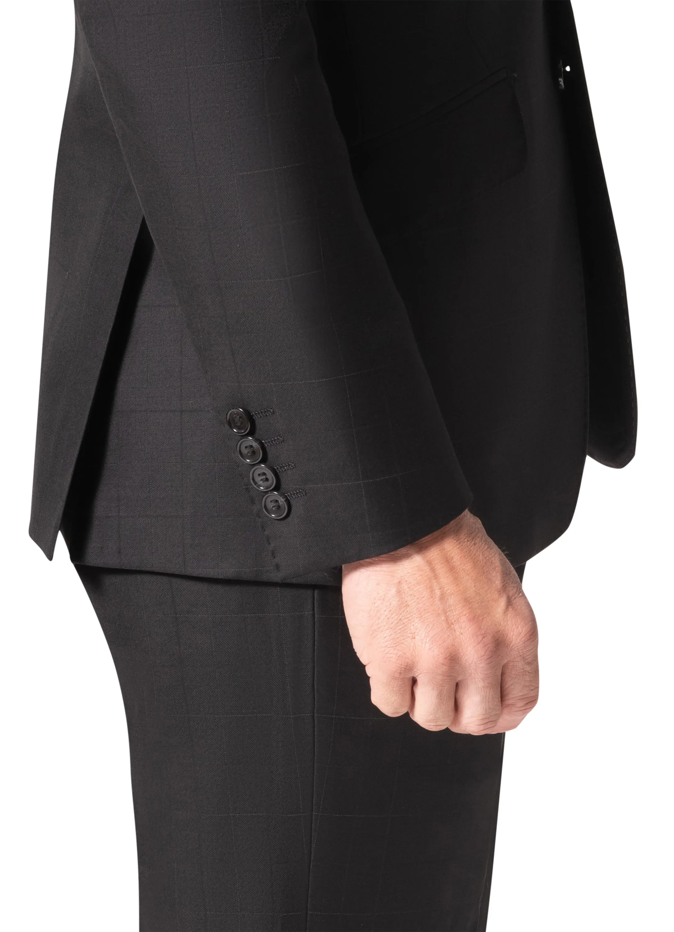 Bergamo Elegant - Faille Wool Solid Suit 10015.200 Slim Fit - Black elegant cut