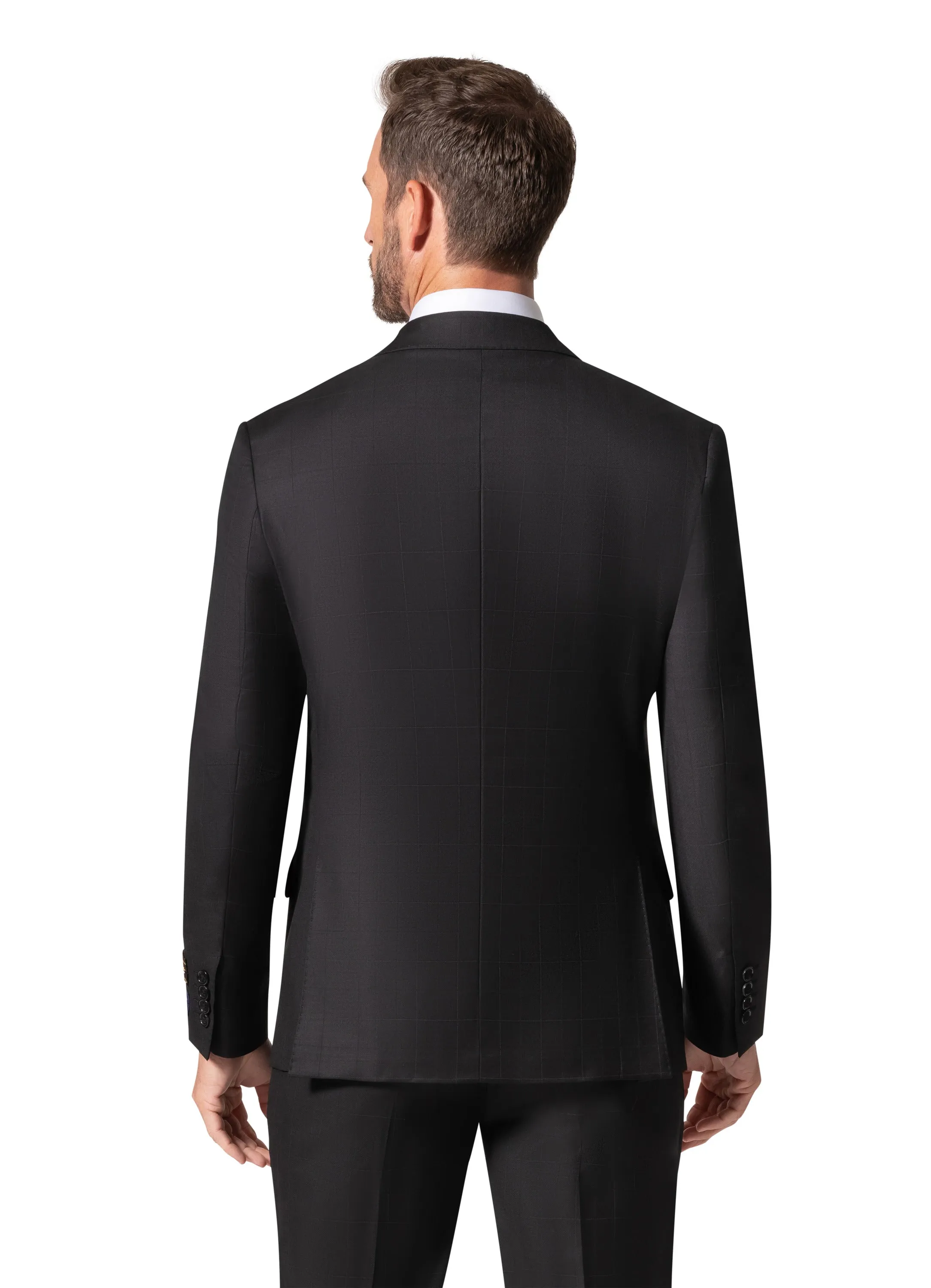 Bergamo Elegant - Faille Wool Solid Suit 10015.200 Slim Fit - Black luxury tailoring