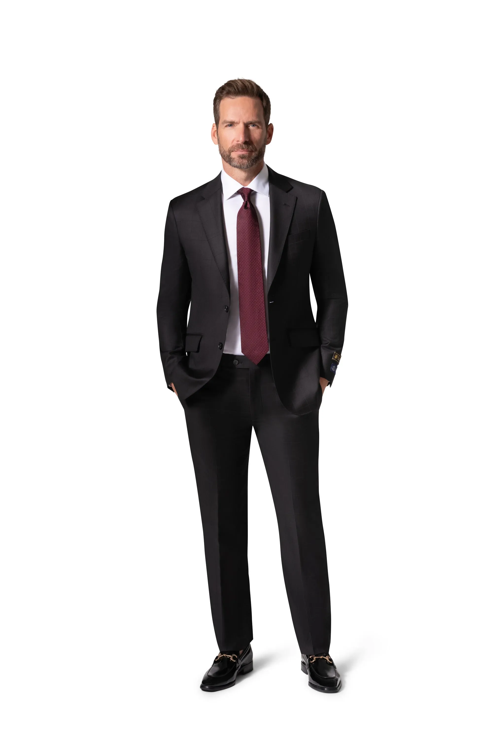 Bergamo Elegant - Faille Wool Solid Suit 10015.200 Slim Fit - Black tailored fashion