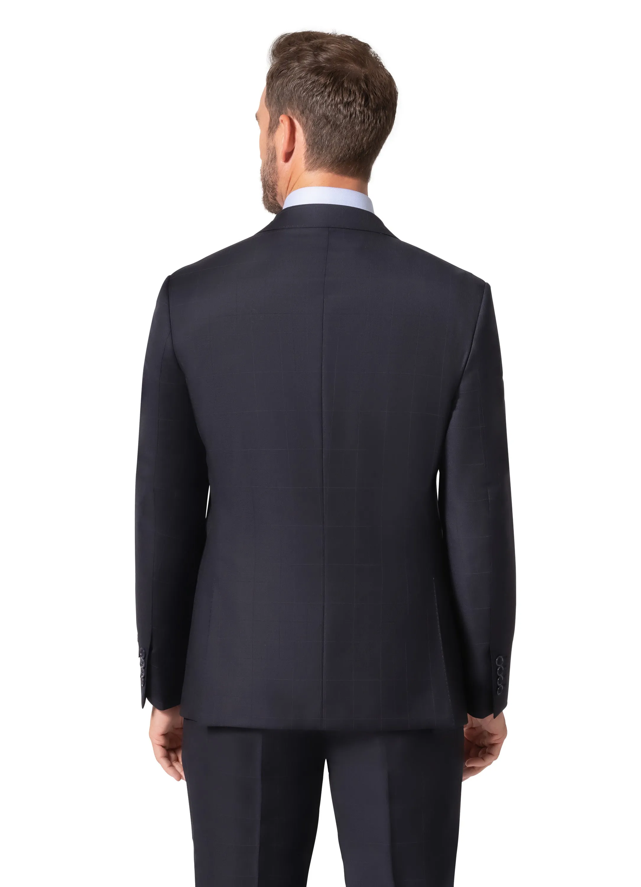 Bergamo Elegant - Faille Wool Solid Suit 10015.200 Slim Fit - Navy elegant cut