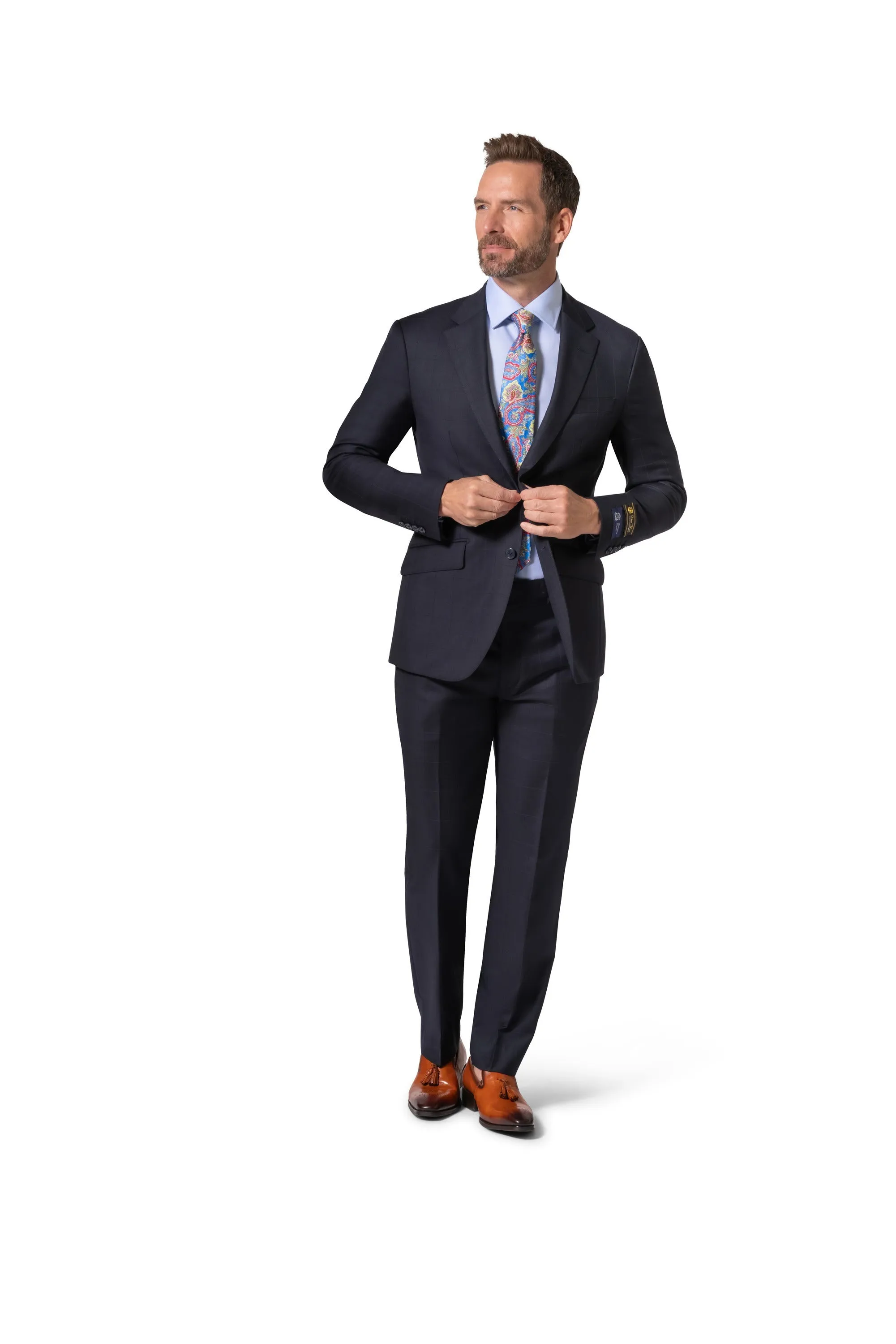 Bergamo Elegant - Faille Wool Solid Suit 10015.200 Slim Fit - Navy stylish menswear look