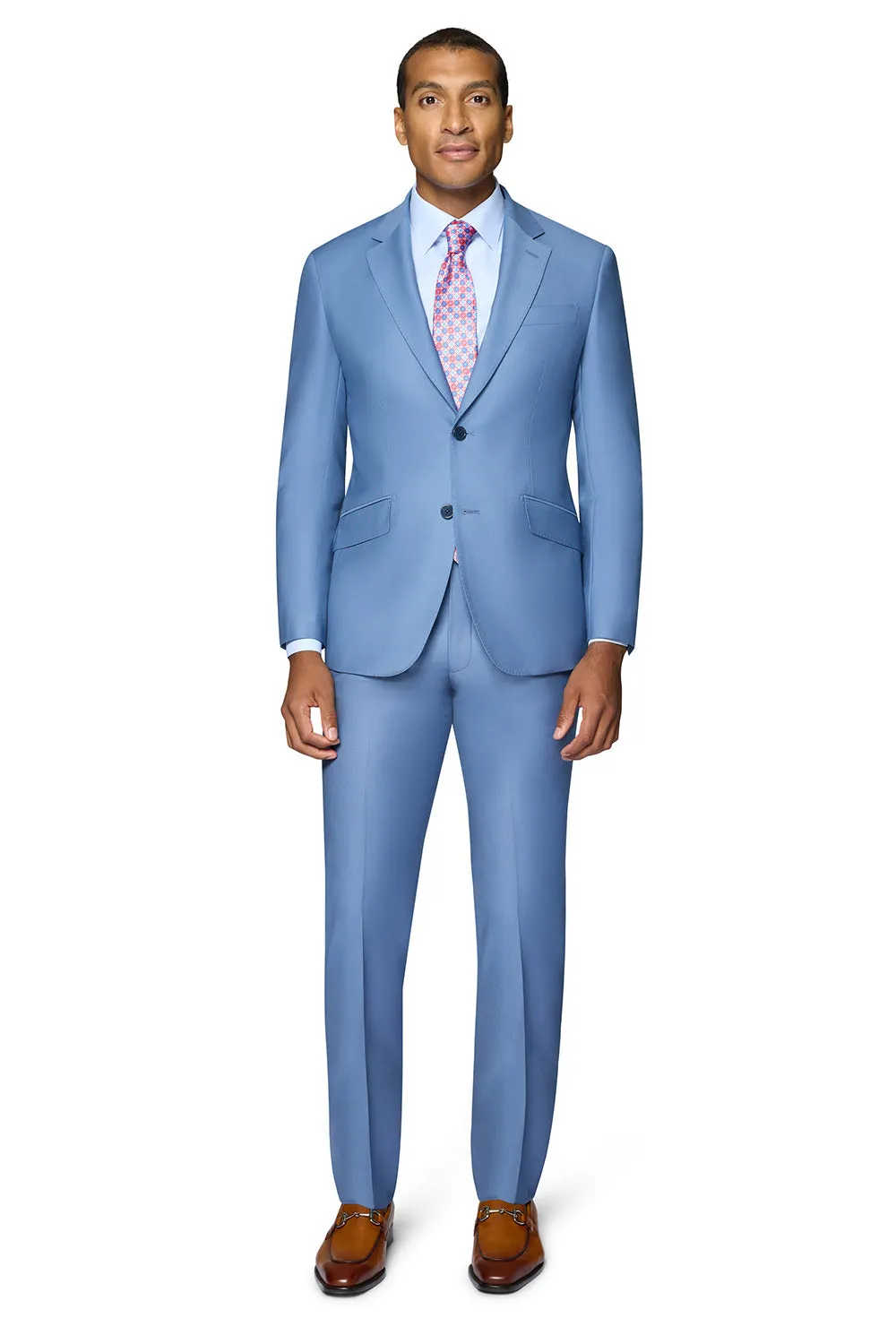 Bergamo Elegant - Faille Wool Solid Suit Modern - Light Blue bespoke outfit