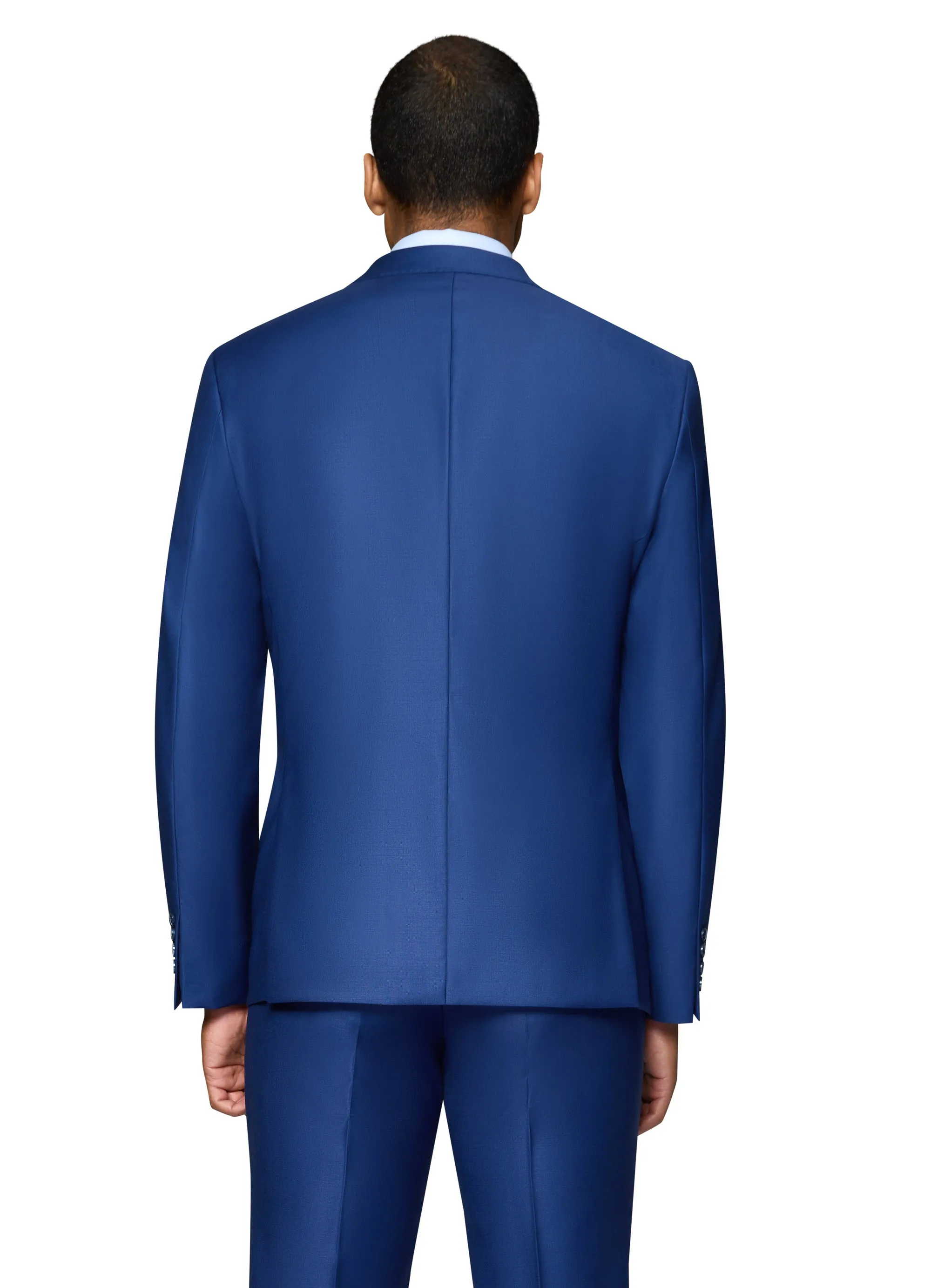 Bergamo Elegant - Faille Wool Solid Suit Modern - New Blue tailored fit