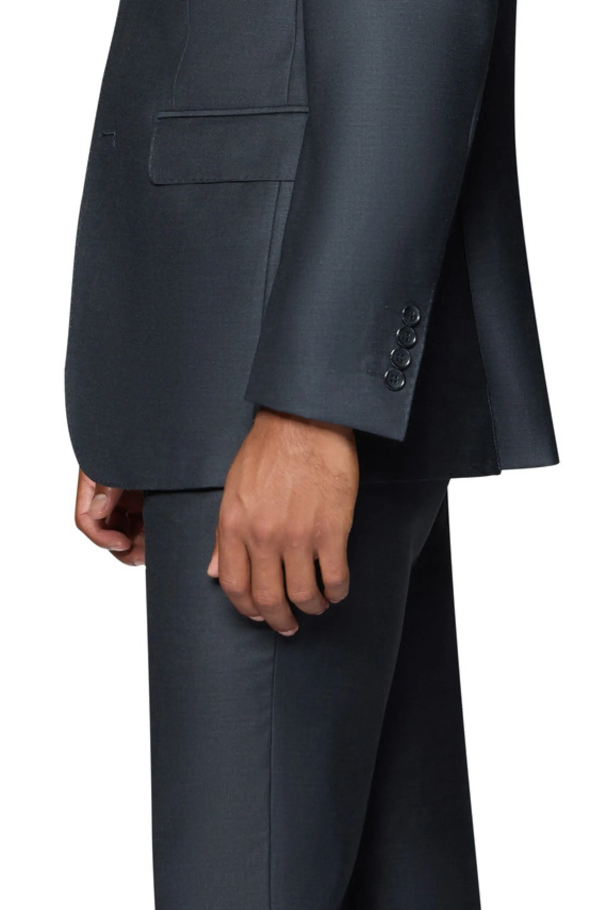 Bergamo Elegant - Faille Wool Solid Suit Slim - Charcoal iconic look
