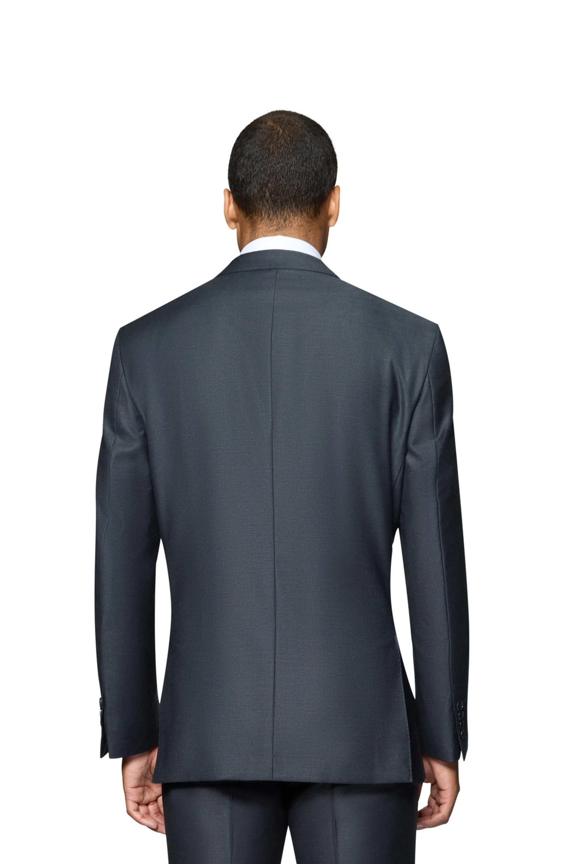 Bergamo Elegant - Faille Wool Solid Suit Slim - Charcoal elegant cut