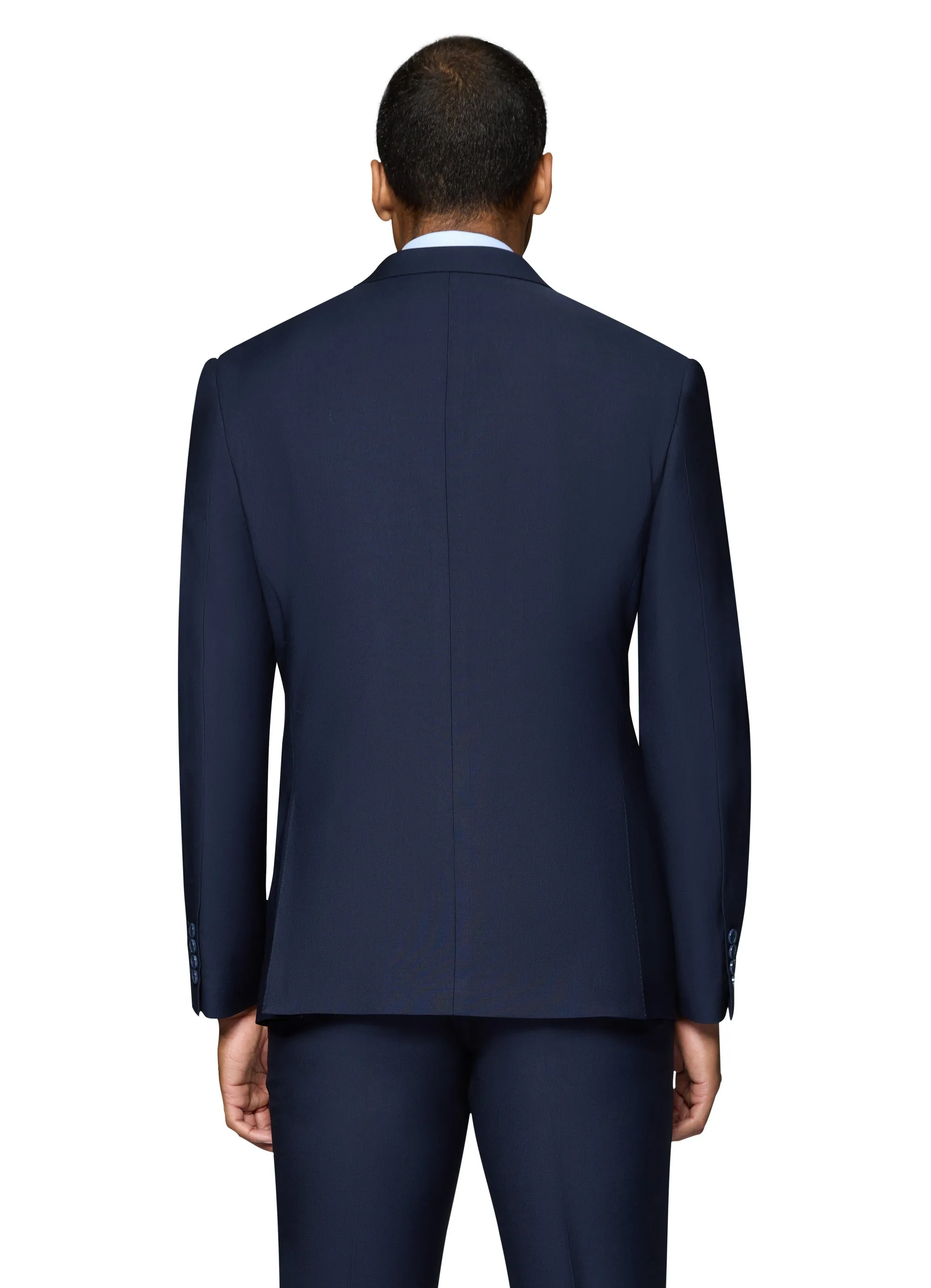 Bergamo Elegant - Faille Wool Solid Suit Slim - Navy refined menswear