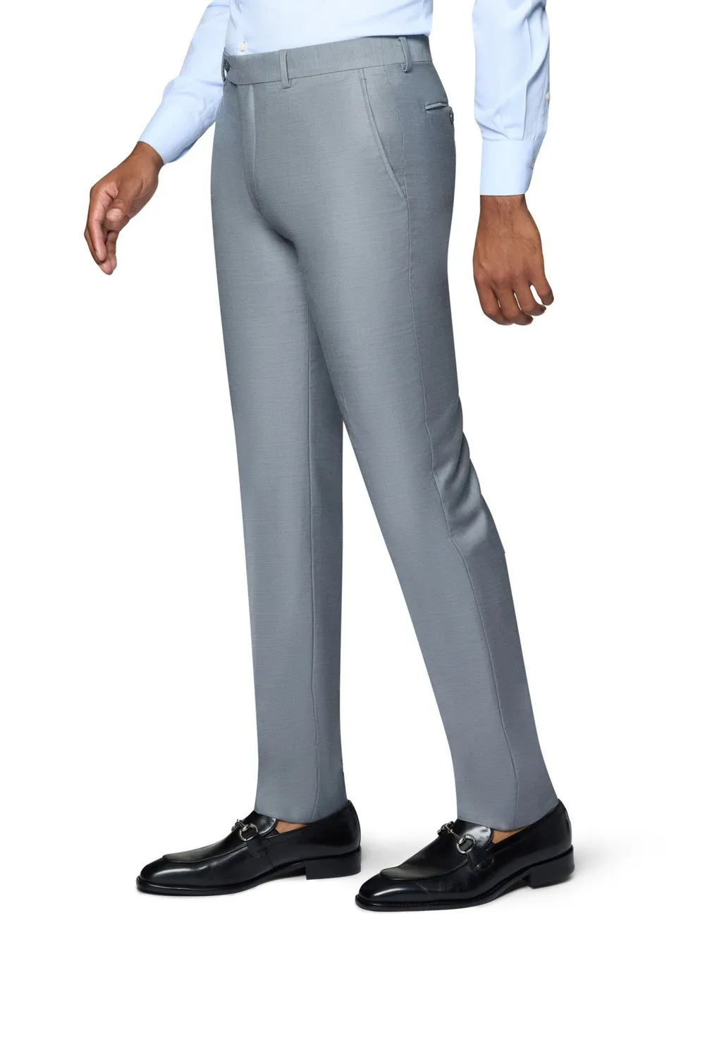 Bergamo Elegant Modern Fit Pants - Medium Grey multi occasion