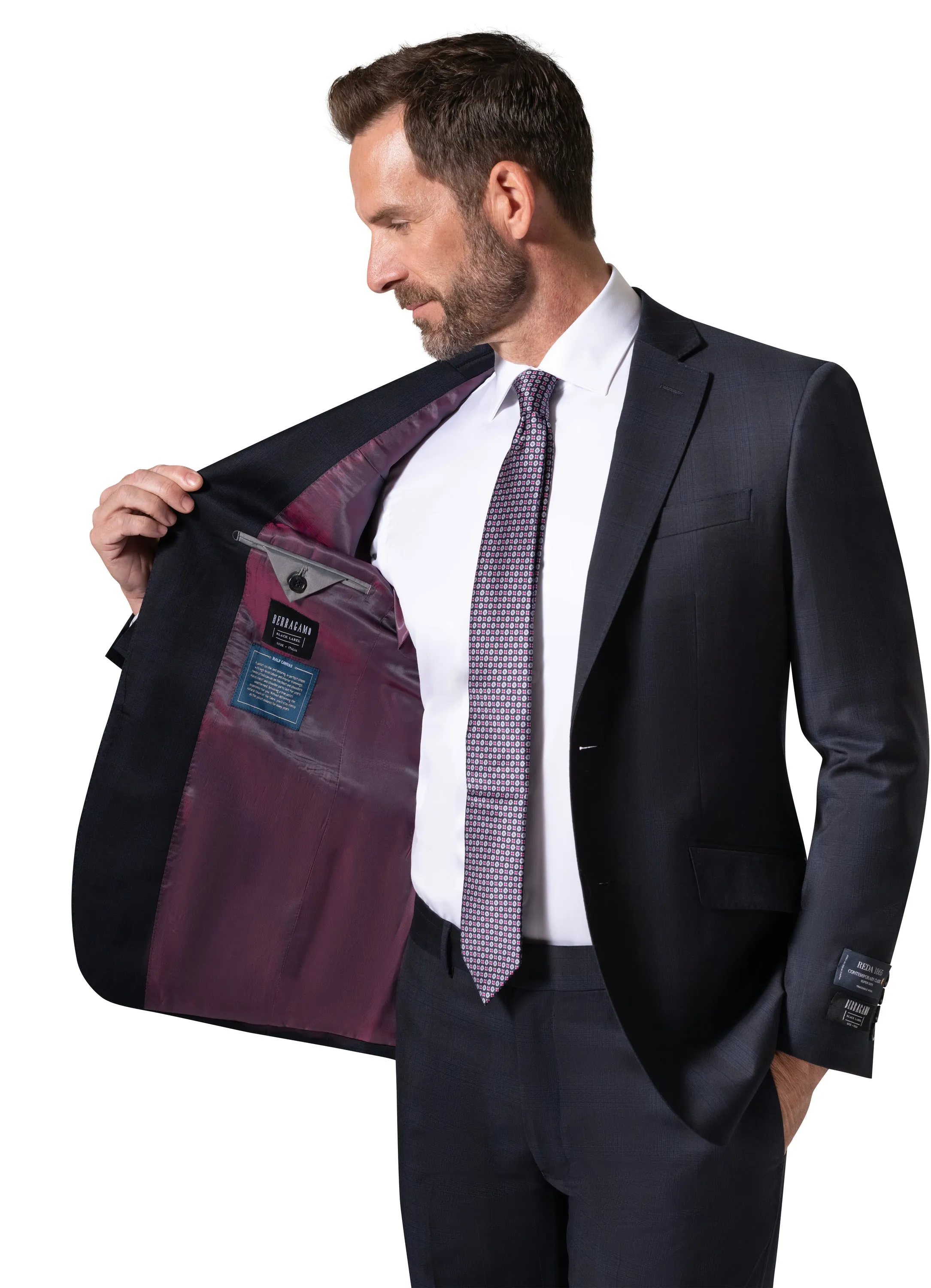 Bergamo Elegant Reda | 146.519 Slim Fit Suit - Black iconic style