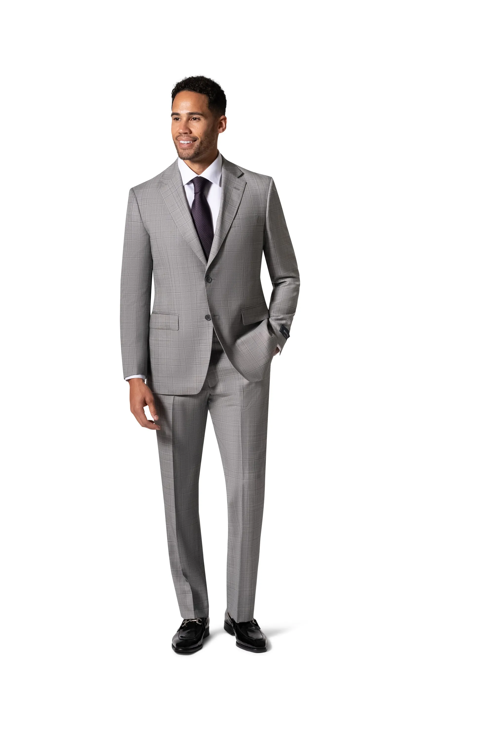 Bergamo Elegant - Reda |  156.43 Modern 2-Piece Suit - Grey formal style