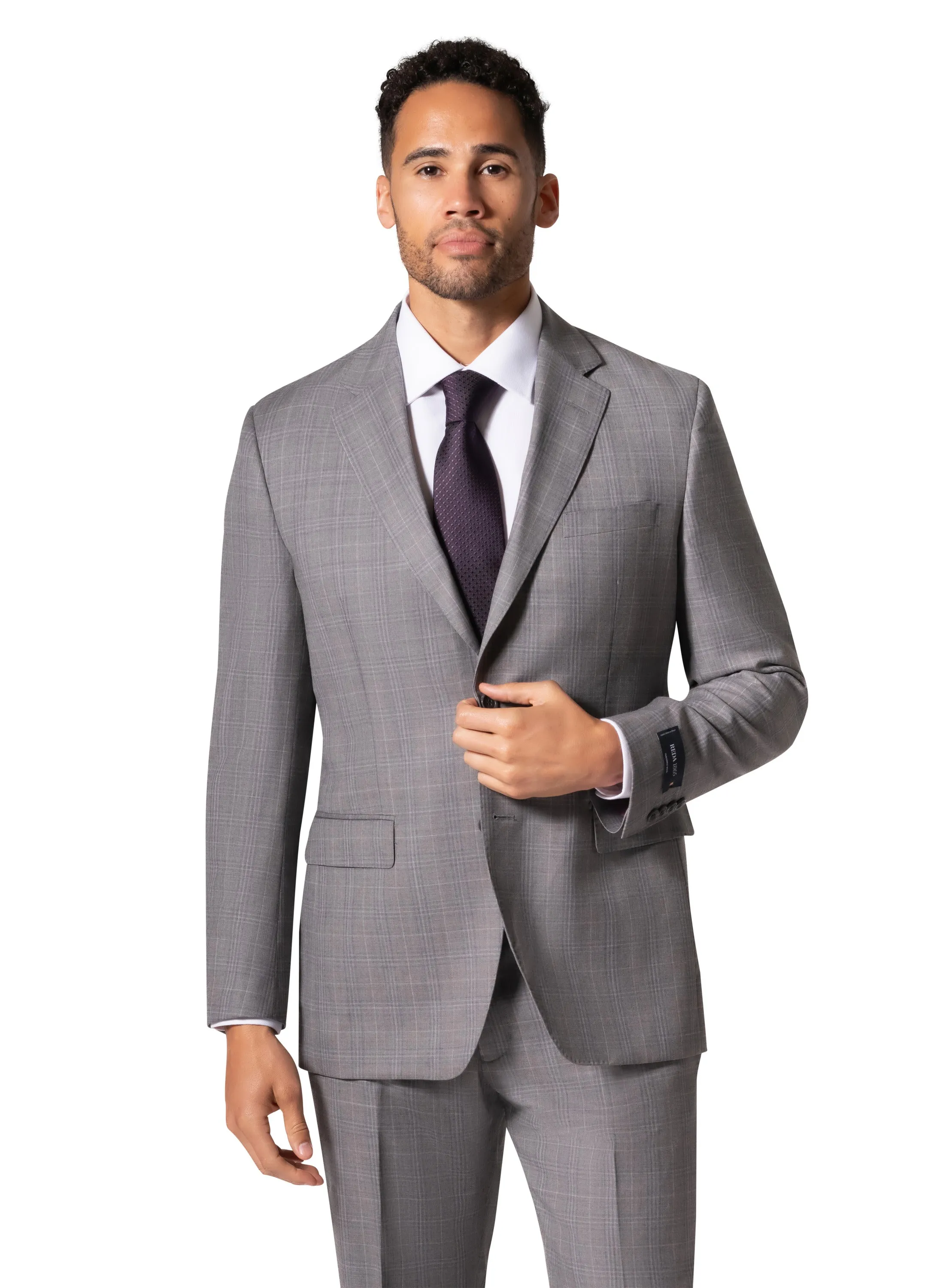 Bergamo Elegant - Reda |  188.456 Modern 2-Piece Suit - Grey luxury fabric