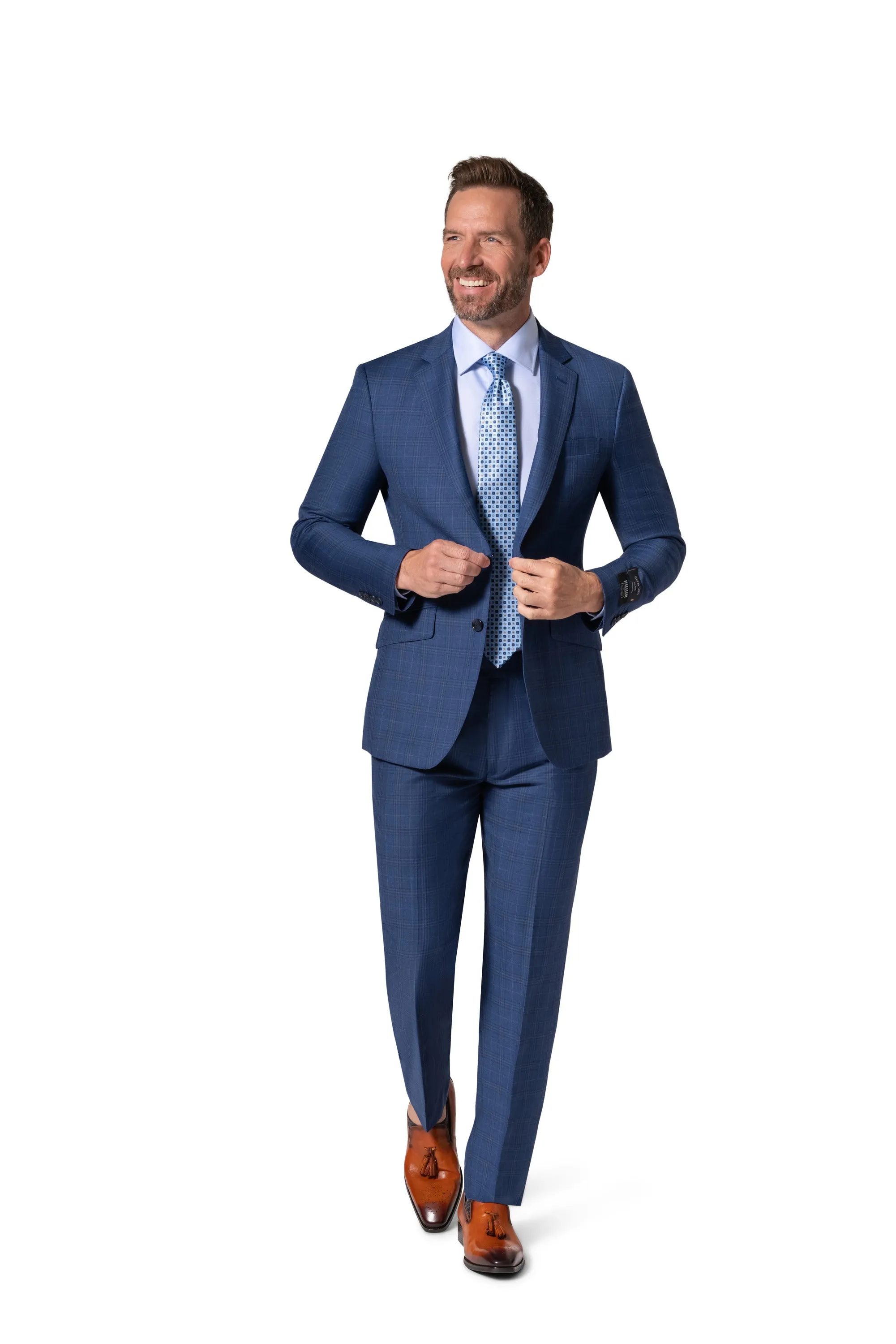 Bergamo Elegant - Reda |  188.456 Slim 2-Piece Suit - Blue business event attire