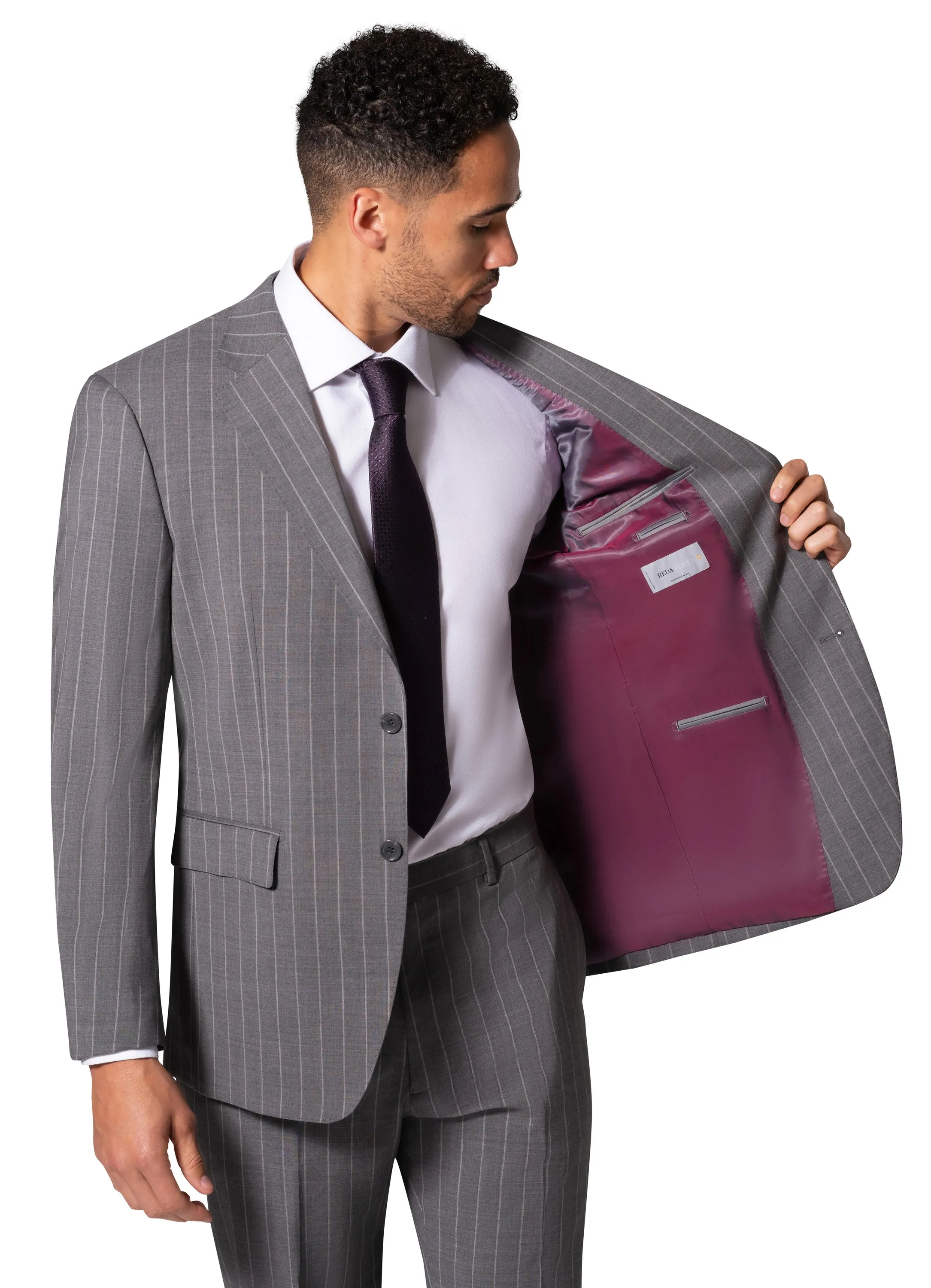 Bergamo Elegant Reda Flexo |  705.200 Modern Fit Suit - Grey high-end fashion