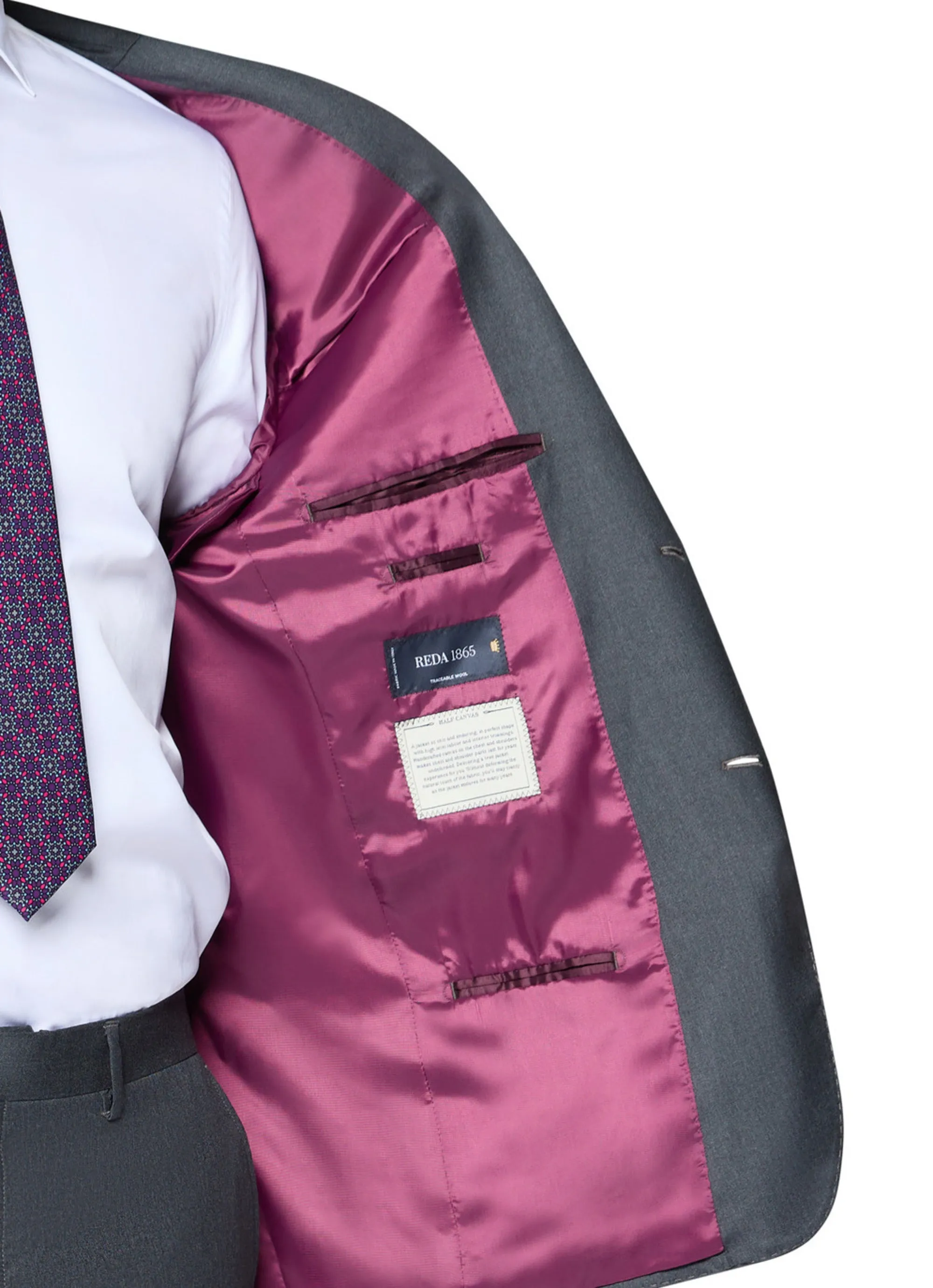 Bergamo Elegant - Reda | Modern 2-Piece Notch Solid Charcoal Suit refined fit