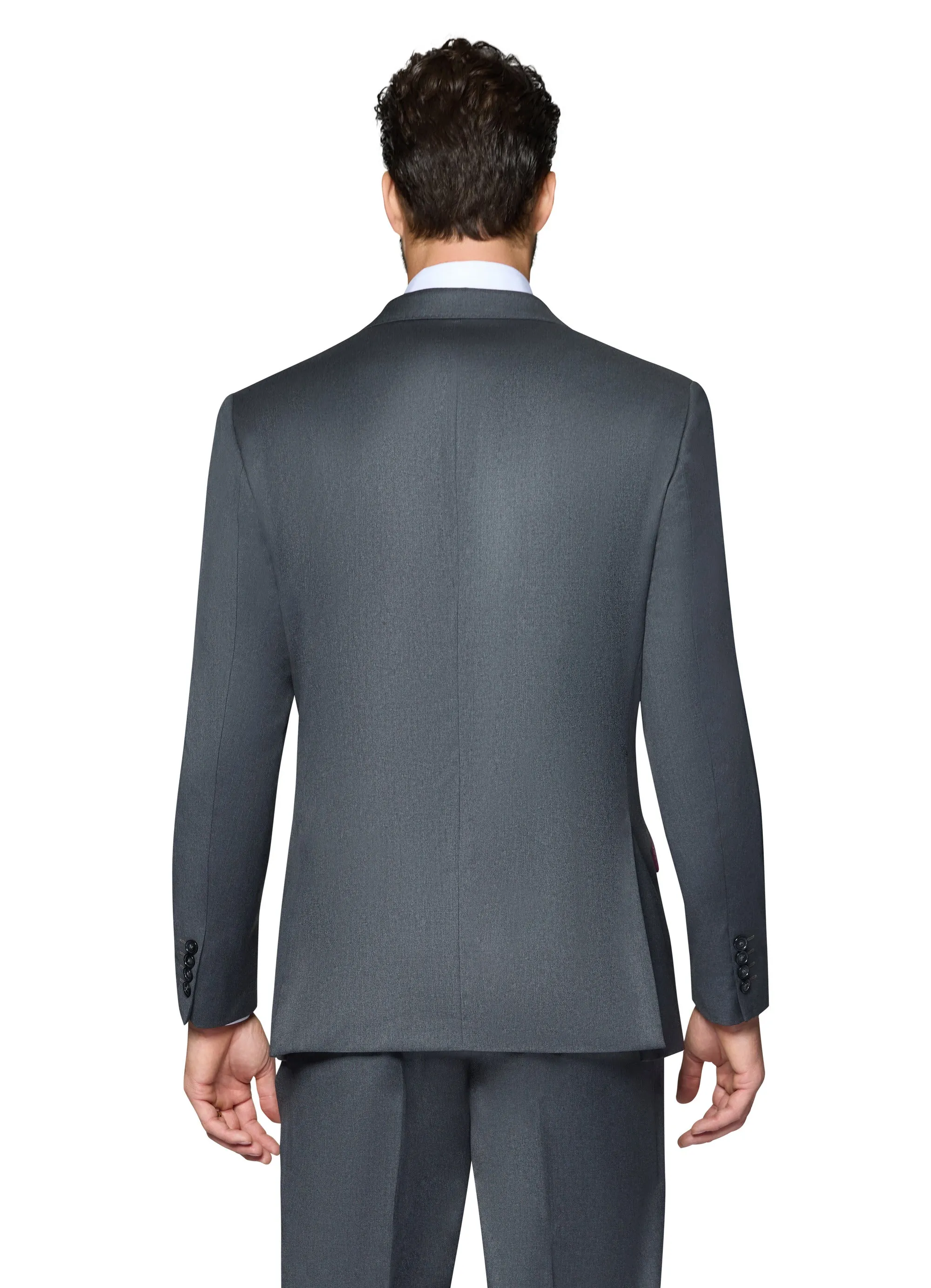Bergamo Elegant - Reda | Modern 2-Piece Notch Solid Charcoal Suit sharp design
