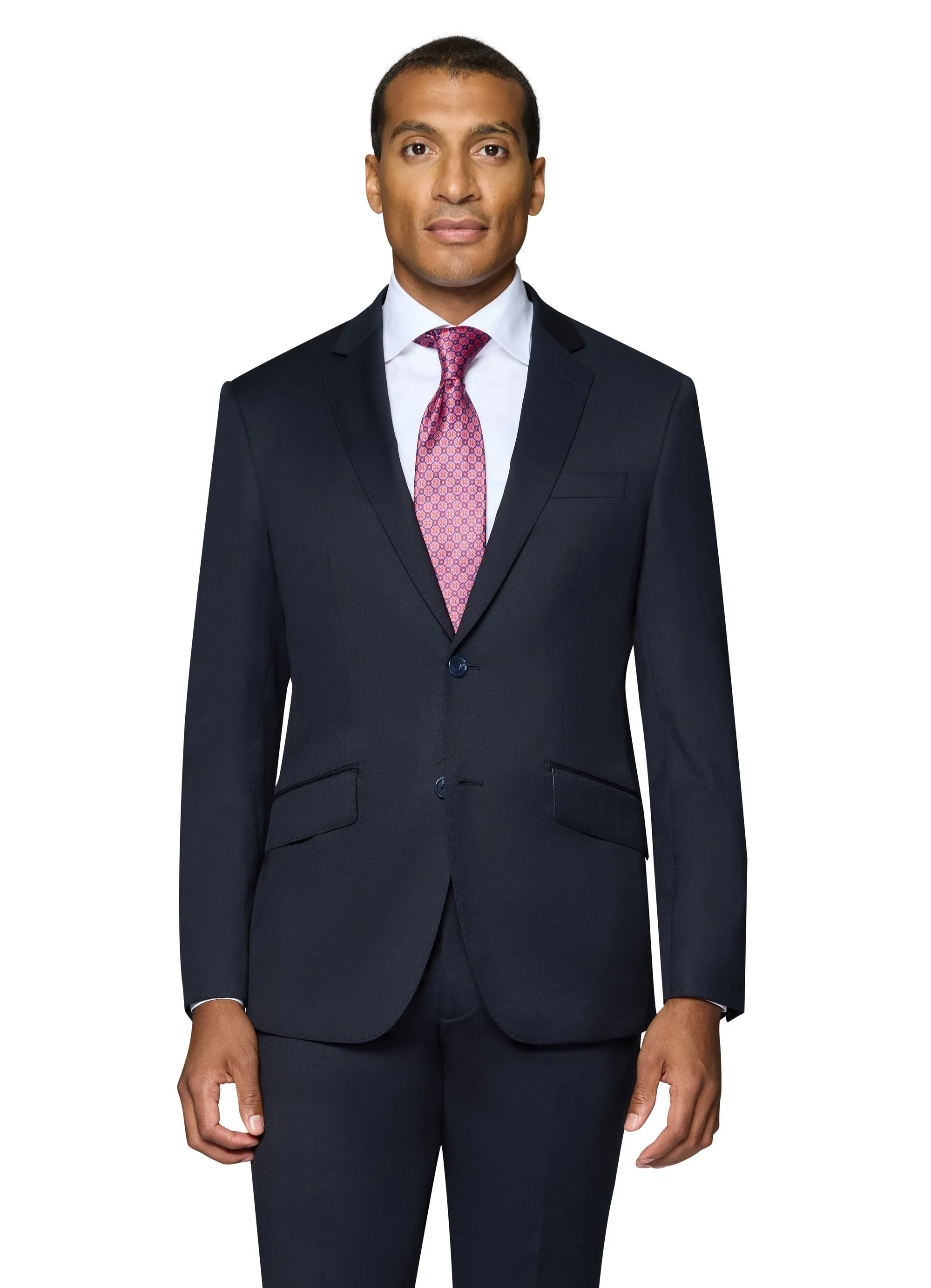 Bergamo Elegant - Reda | Modern 2-Piece Notch Solid Navy Suit premium tailoring