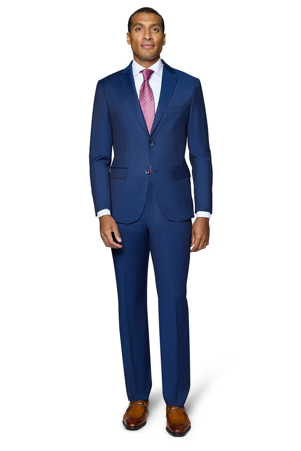 Bergamo Elegant - Reda | Modern 2-Piece Notch Solid New Blue Suit special occasion outfit