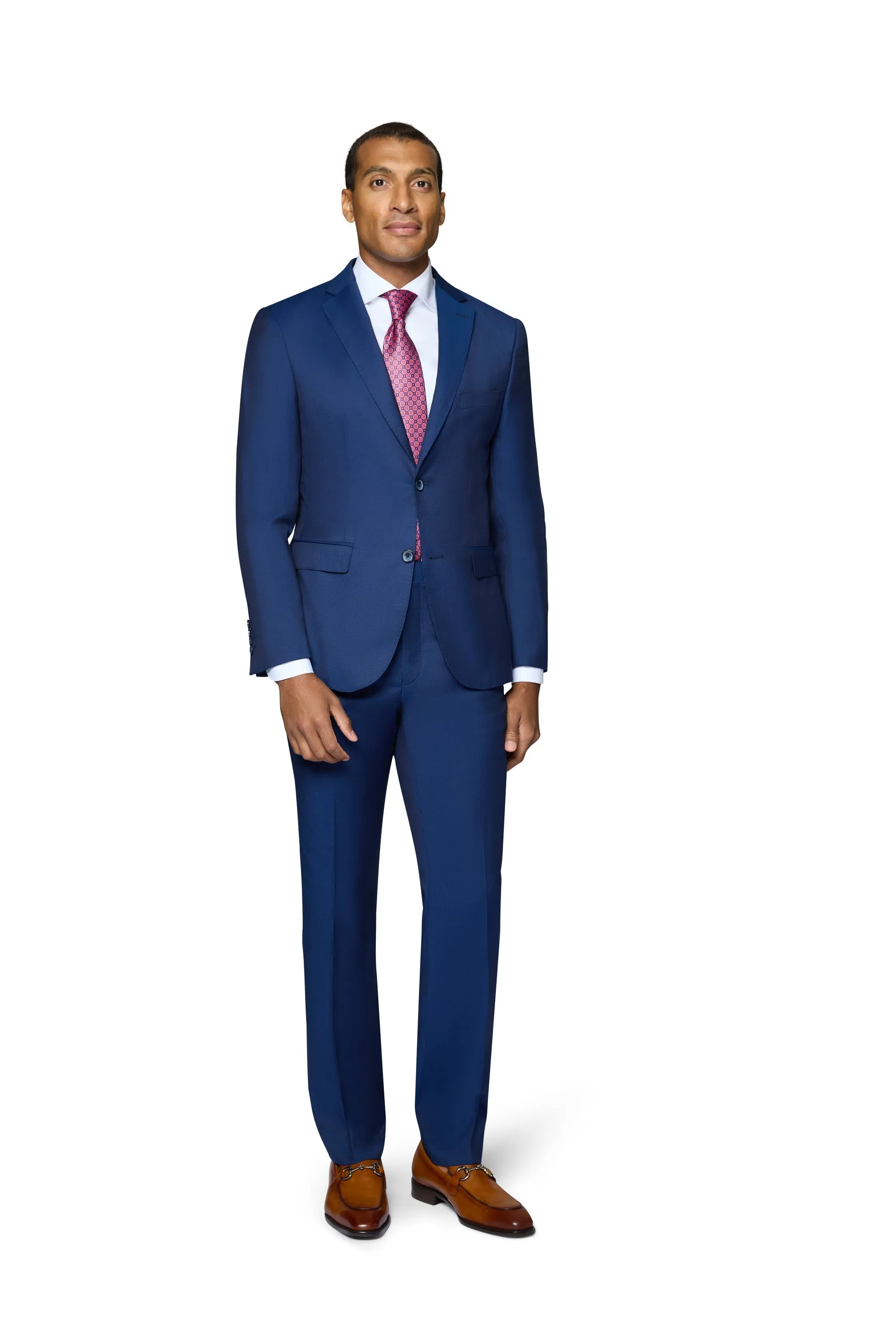 Bergamo Elegant - Reda | Modern 2-Piece Notch Solid New Blue Suit elegant outfit