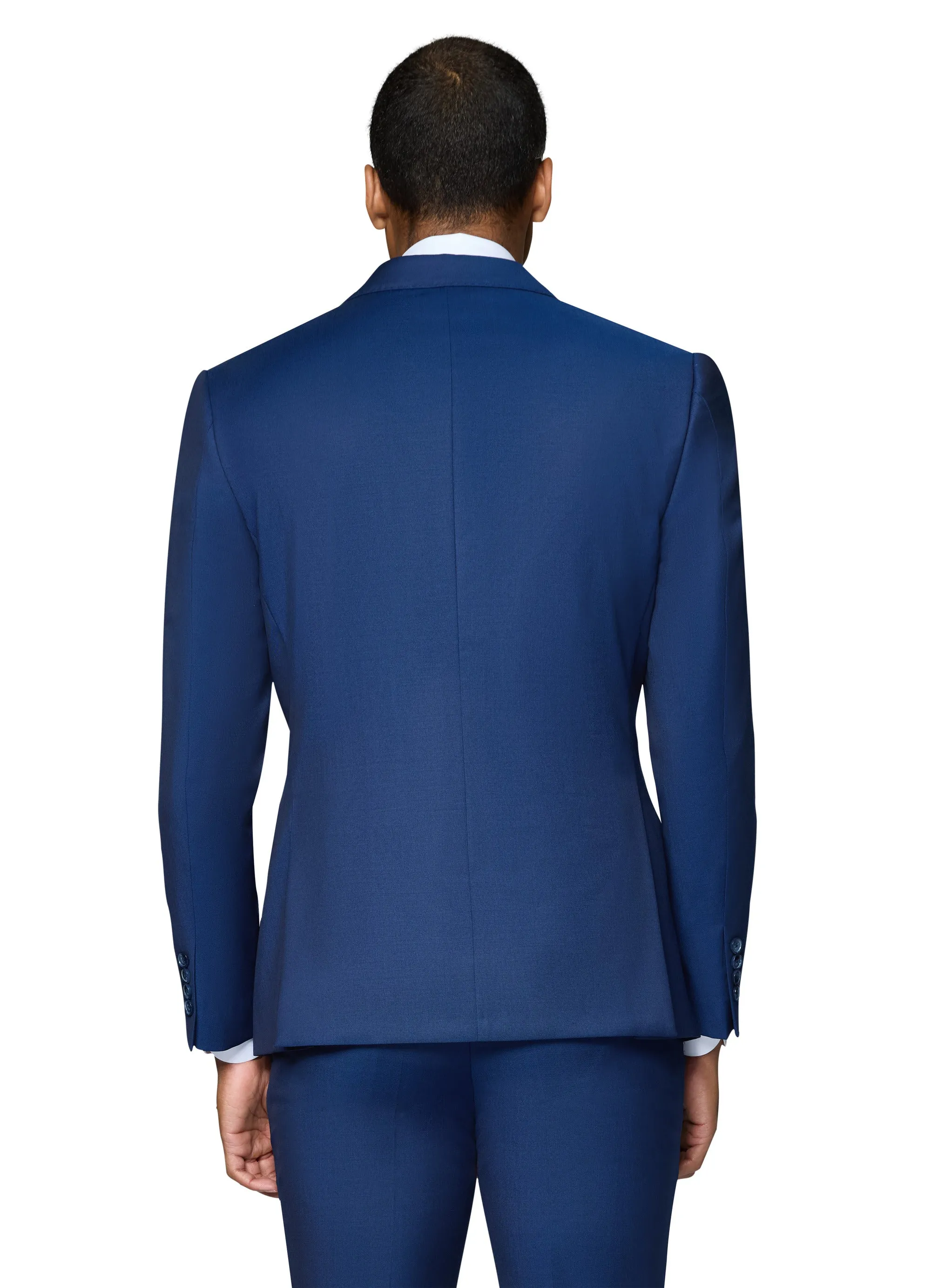 Bergamo Elegant - Reda | Modern 2-Piece Notch Solid New Blue Suit formal style