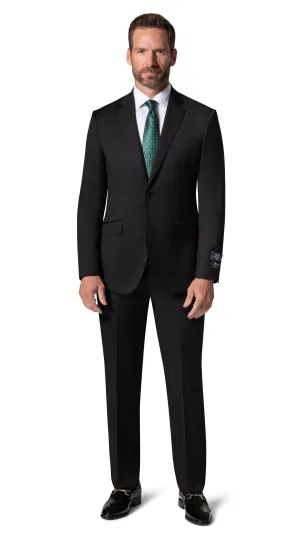 Bergamo Elegant - Reda | Modern Fit 2-Piece Solid Suit - Black dapper outfit