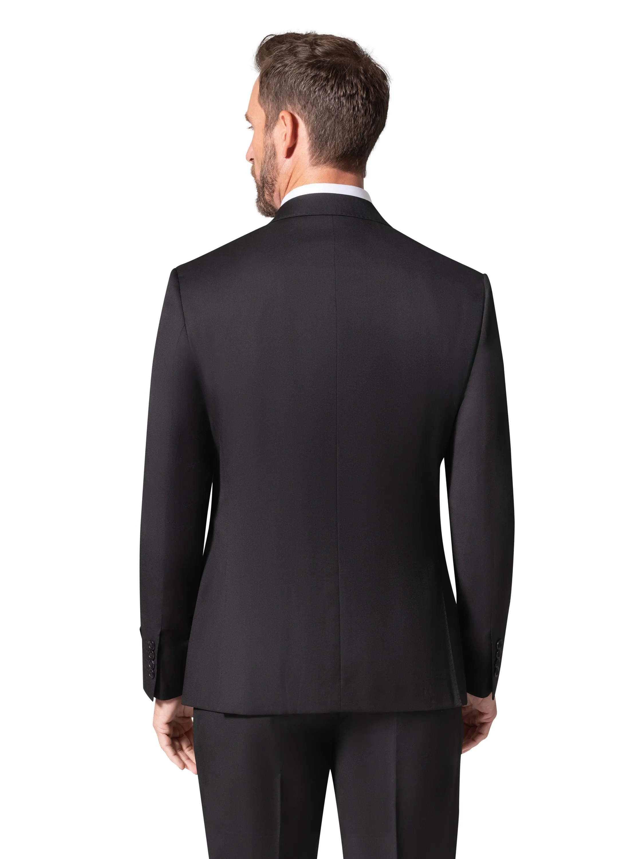 Bergamo Elegant - Reda | Modern Fit 2-Piece Solid Suit - Black sleek design