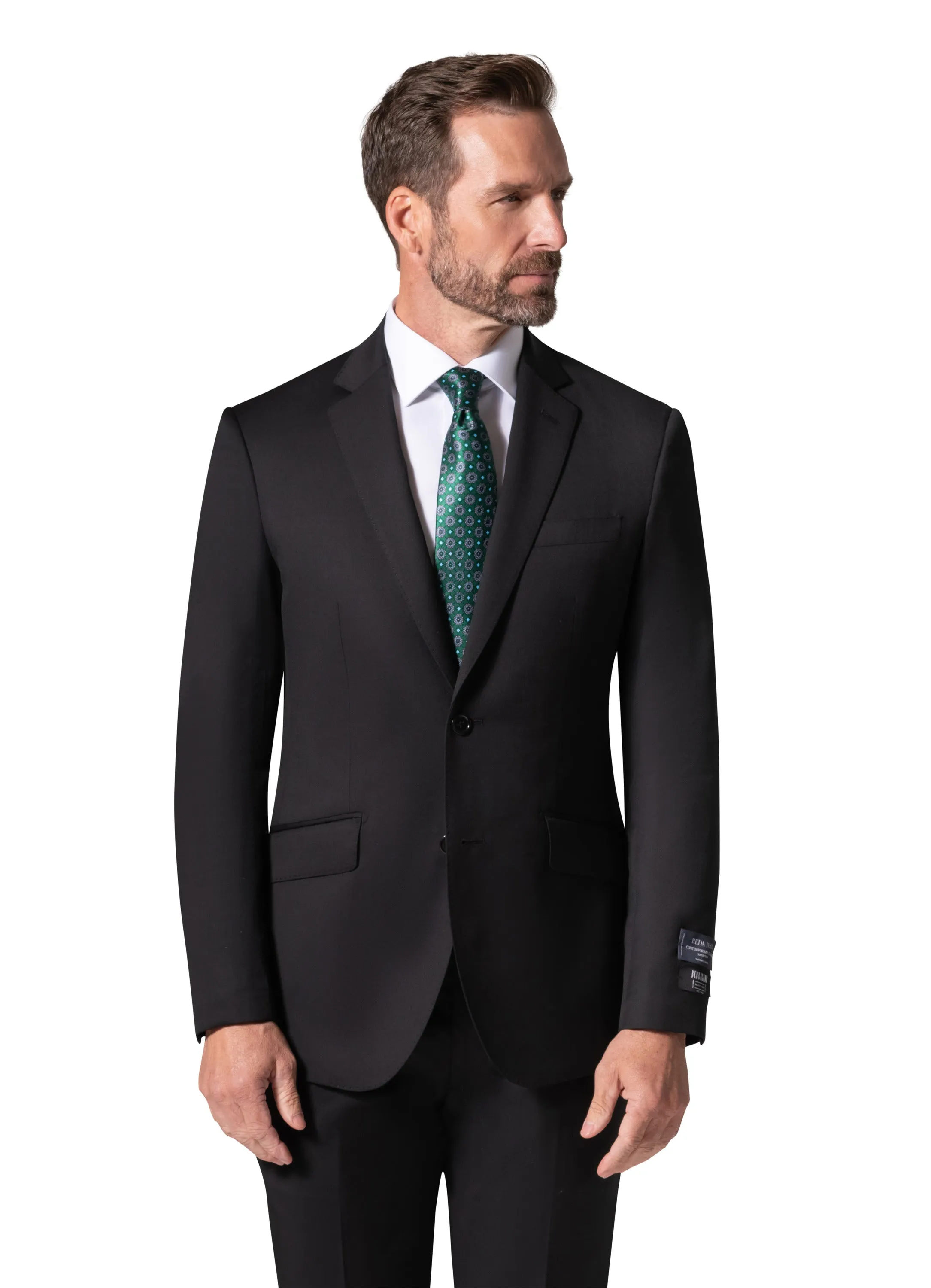 Bergamo Elegant - Reda | Modern Fit 2-Piece Solid Suit - Black festive attire ideas