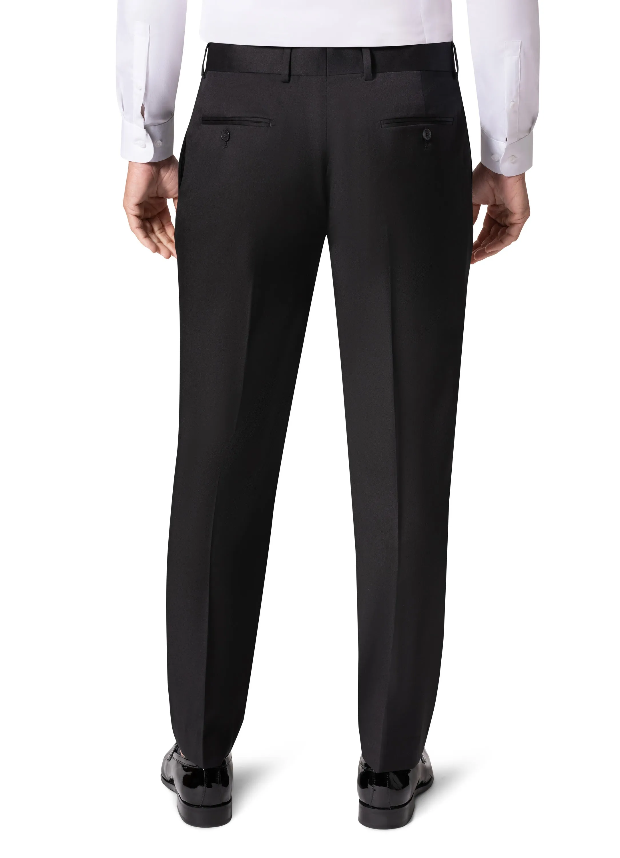 Bergamo Elegant - Reda | Modern Fit 2-Piece Solid Suit - Black classic attire look