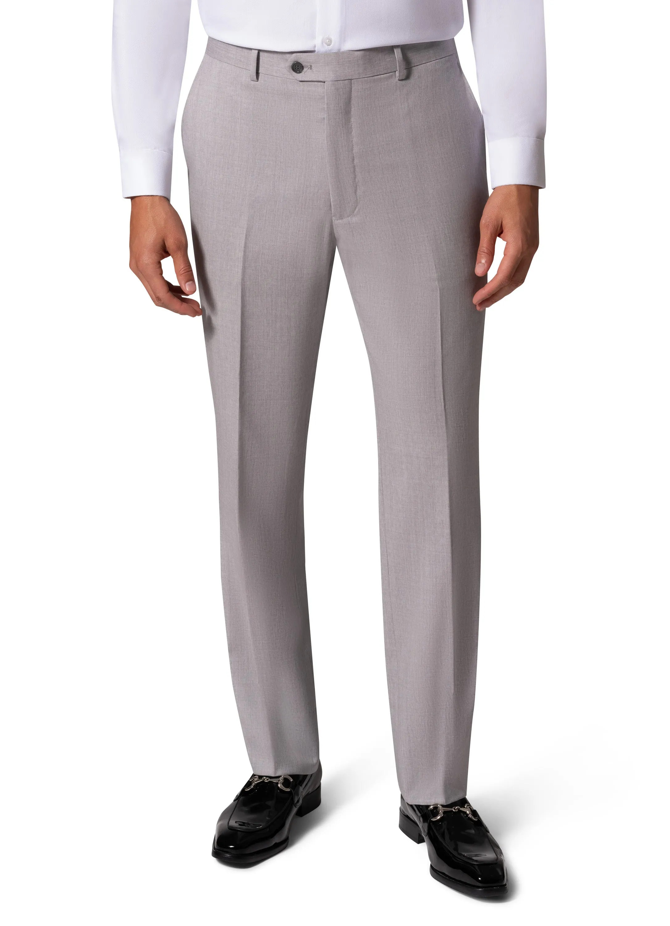 Bergamo Elegant - Reda | Modern Fit 2-Piece Solid Suit - Light Grey premium tailoring