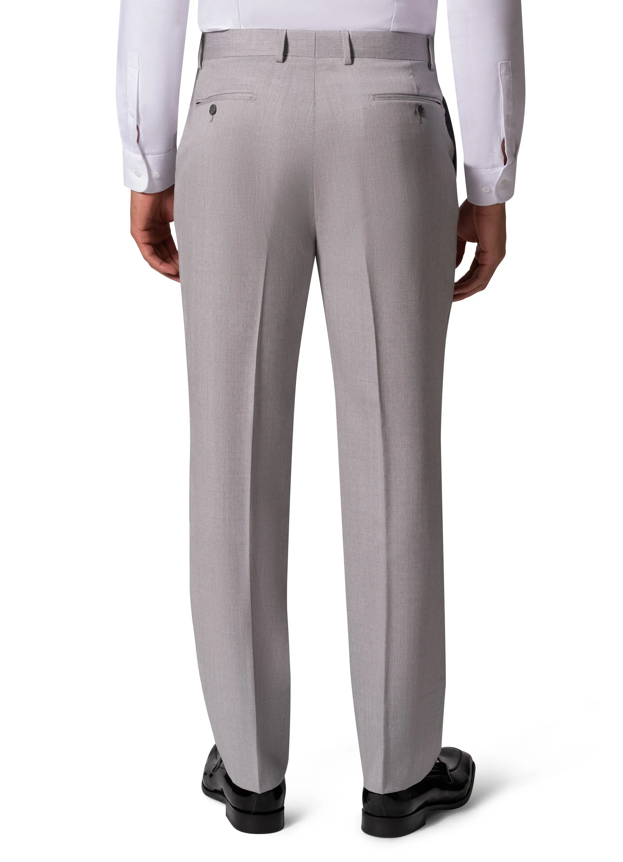 Bergamo Elegant - Reda | Modern Fit 2-Piece Solid Suit - Light Grey classic party look