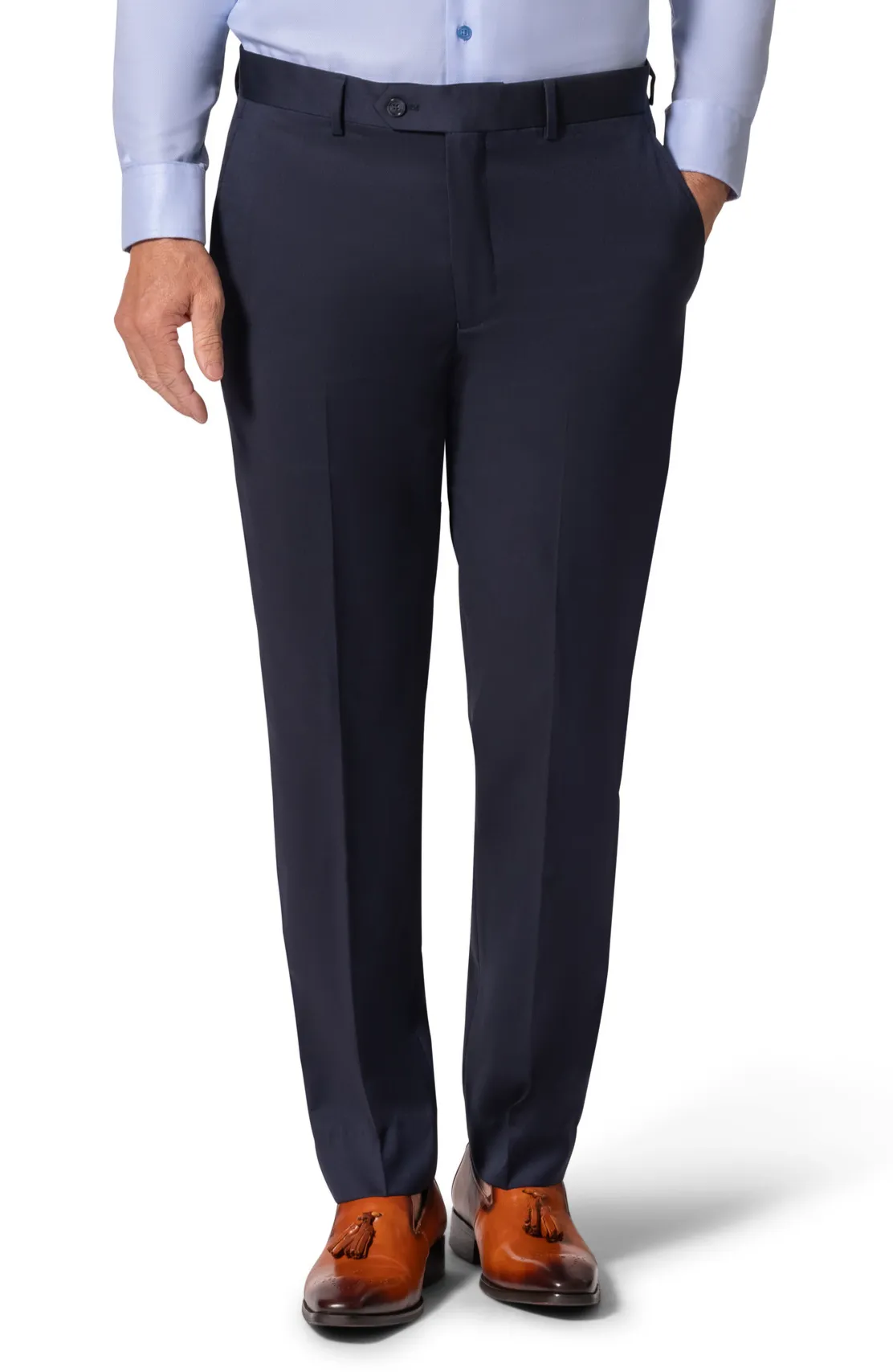 Bergamo Elegant - Reda | Modern Fit 2-Piece Solid Suit - Navy timeless elegance