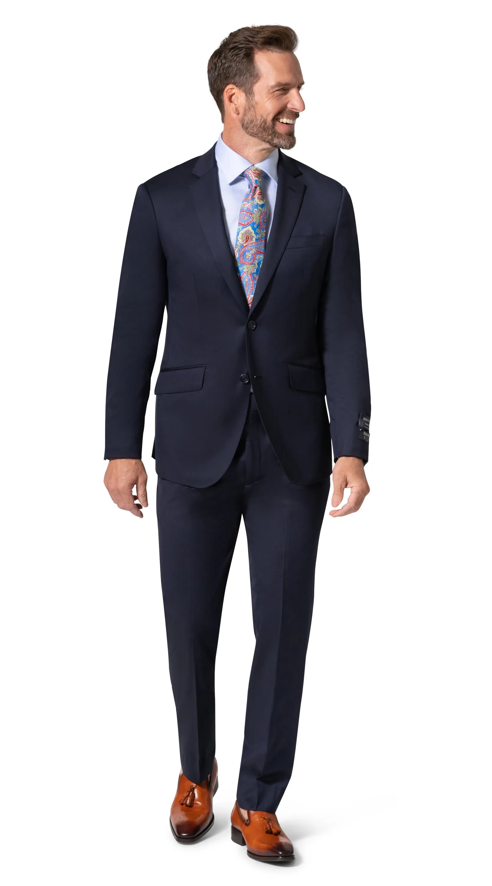 Bergamo Elegant - Reda | Modern Fit 2-Piece Solid Suit - Navy sharp fashion