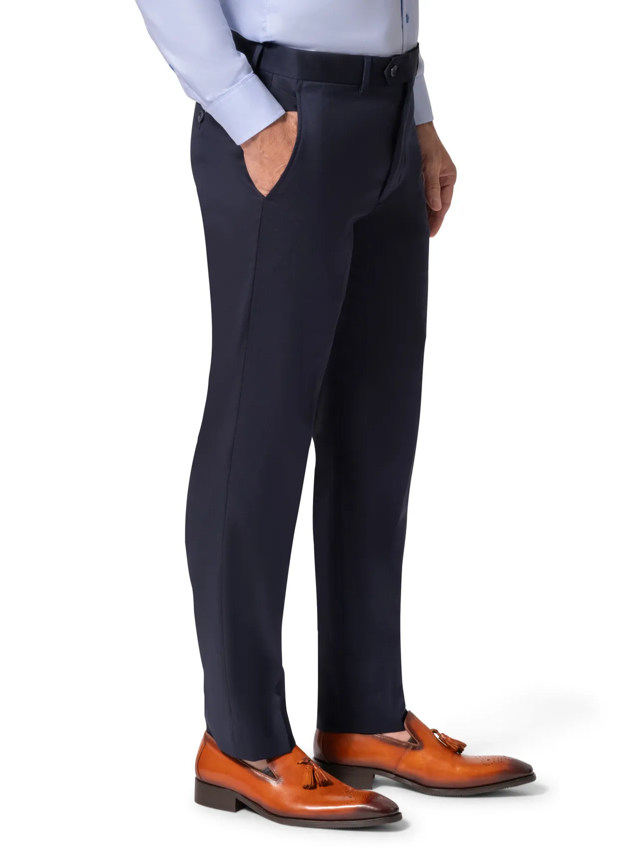 Bergamo Elegant - Reda | Modern Fit 2-Piece Solid Suit - Navy fitted jacket