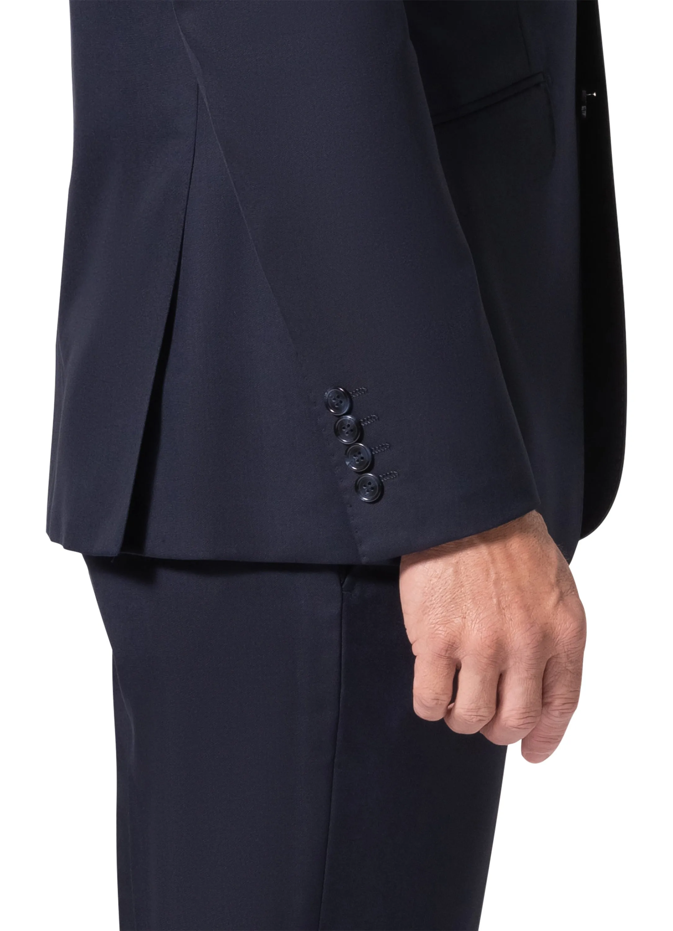Bergamo Elegant - Reda | Modern Fit 2-Piece Solid Suit - Navy elegant style