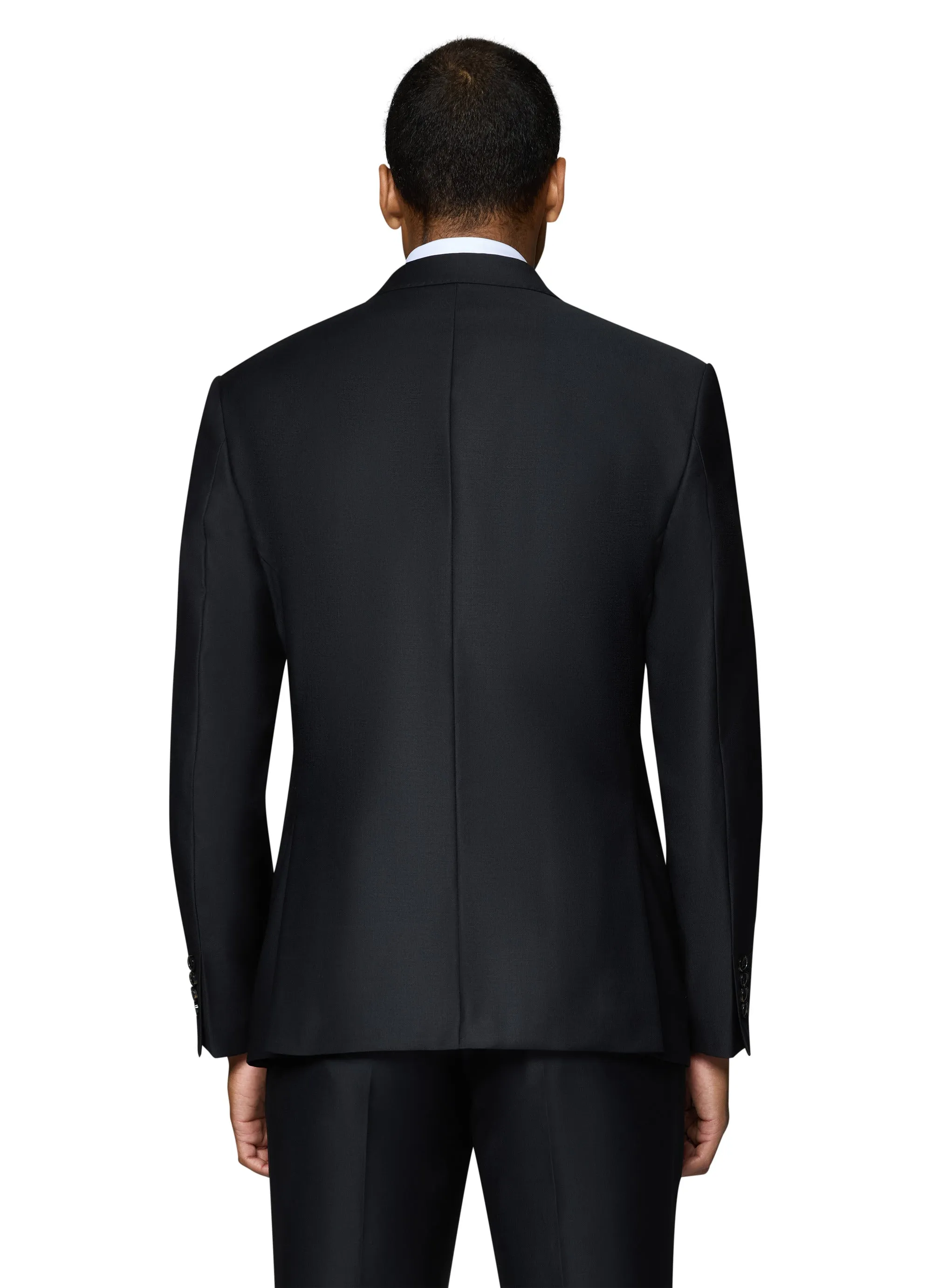 Bergamo Elegant - Reda | Slim 2-Piece Notch Solid Black Suit tailored fashion