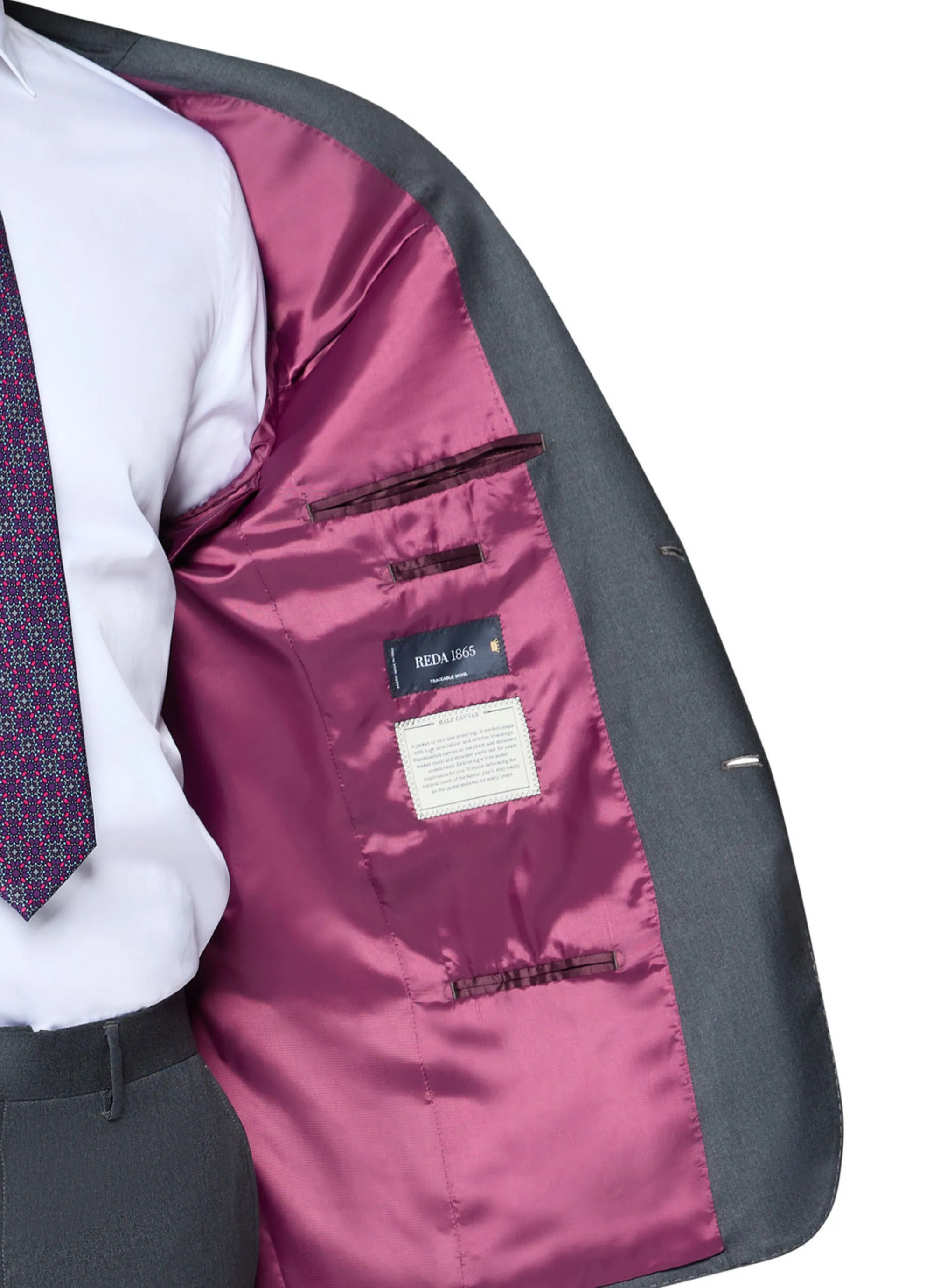 Bergamo Elegant - Reda | Slim 2-Piece Notch Solid Charcoal Suit tailored ensemble
